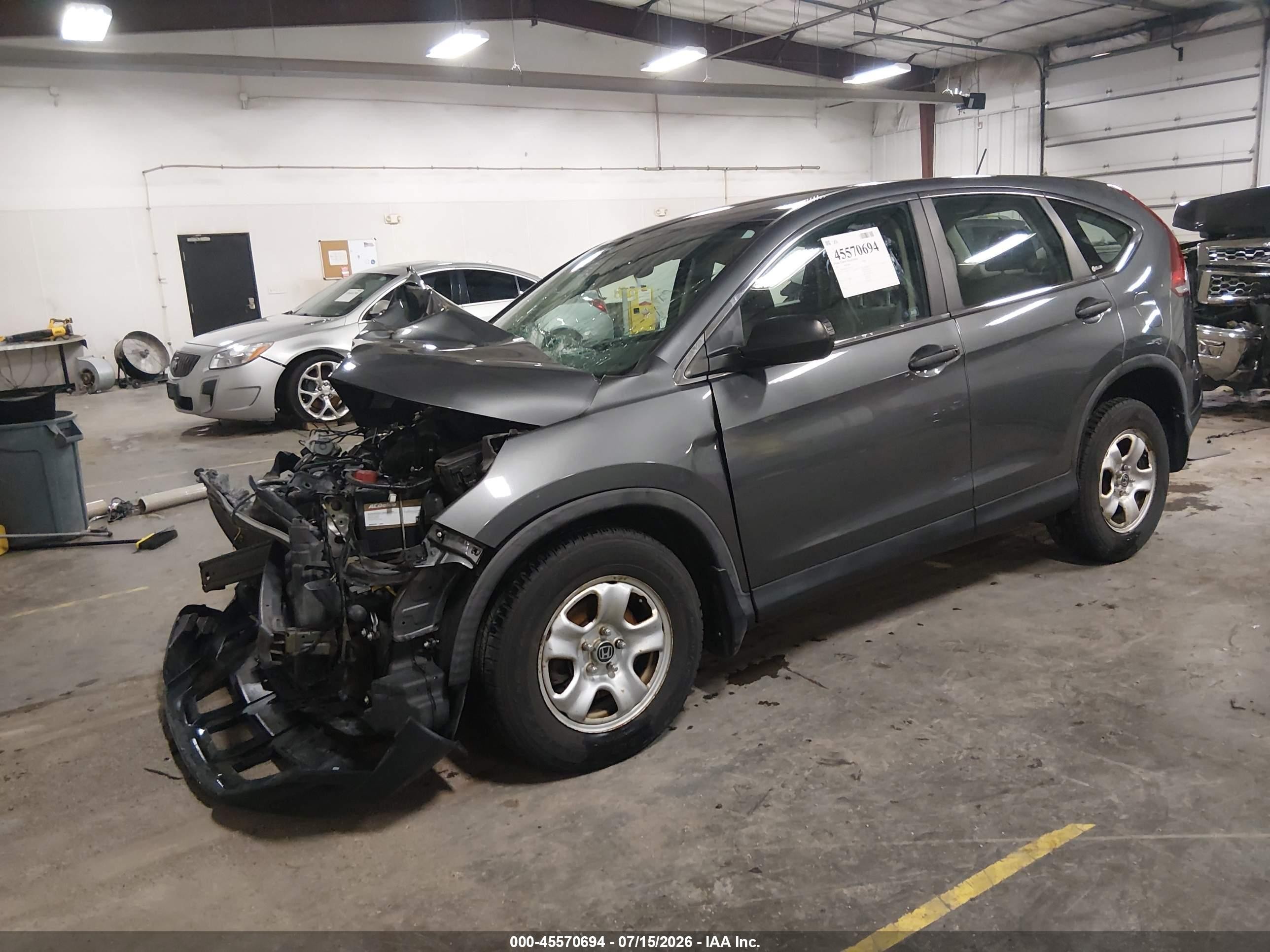 2012 Honda Cr-v Lx Gray vin: 5J6RM4H38CL057724