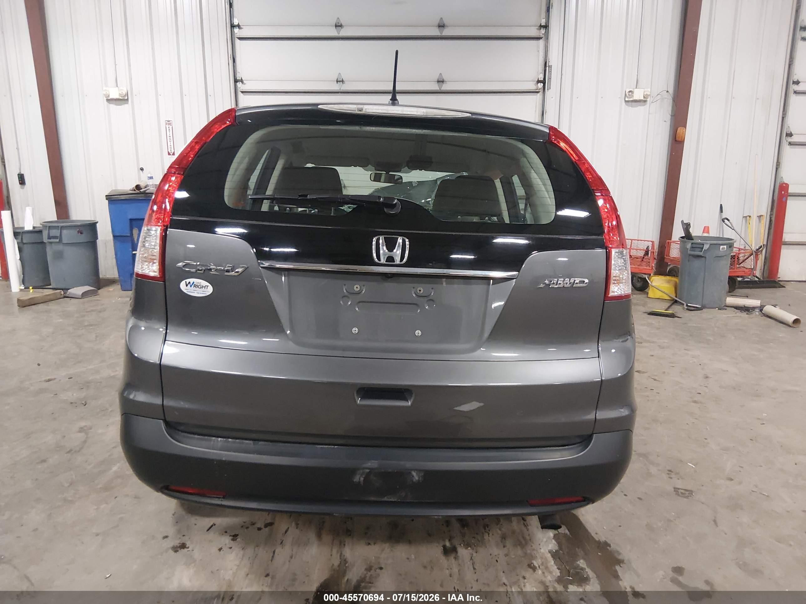 2012 Honda Cr-v Lx Gray vin: 5J6RM4H38CL057724