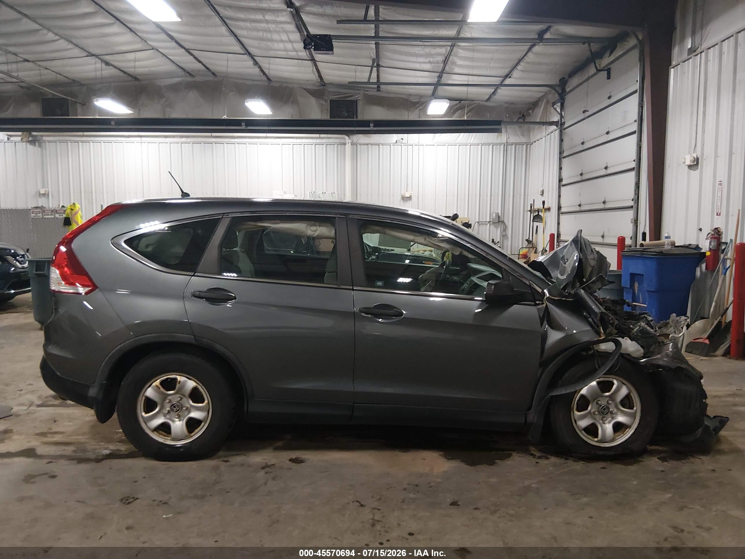 2012 Honda Cr-v Lx Gray vin: 5J6RM4H38CL057724