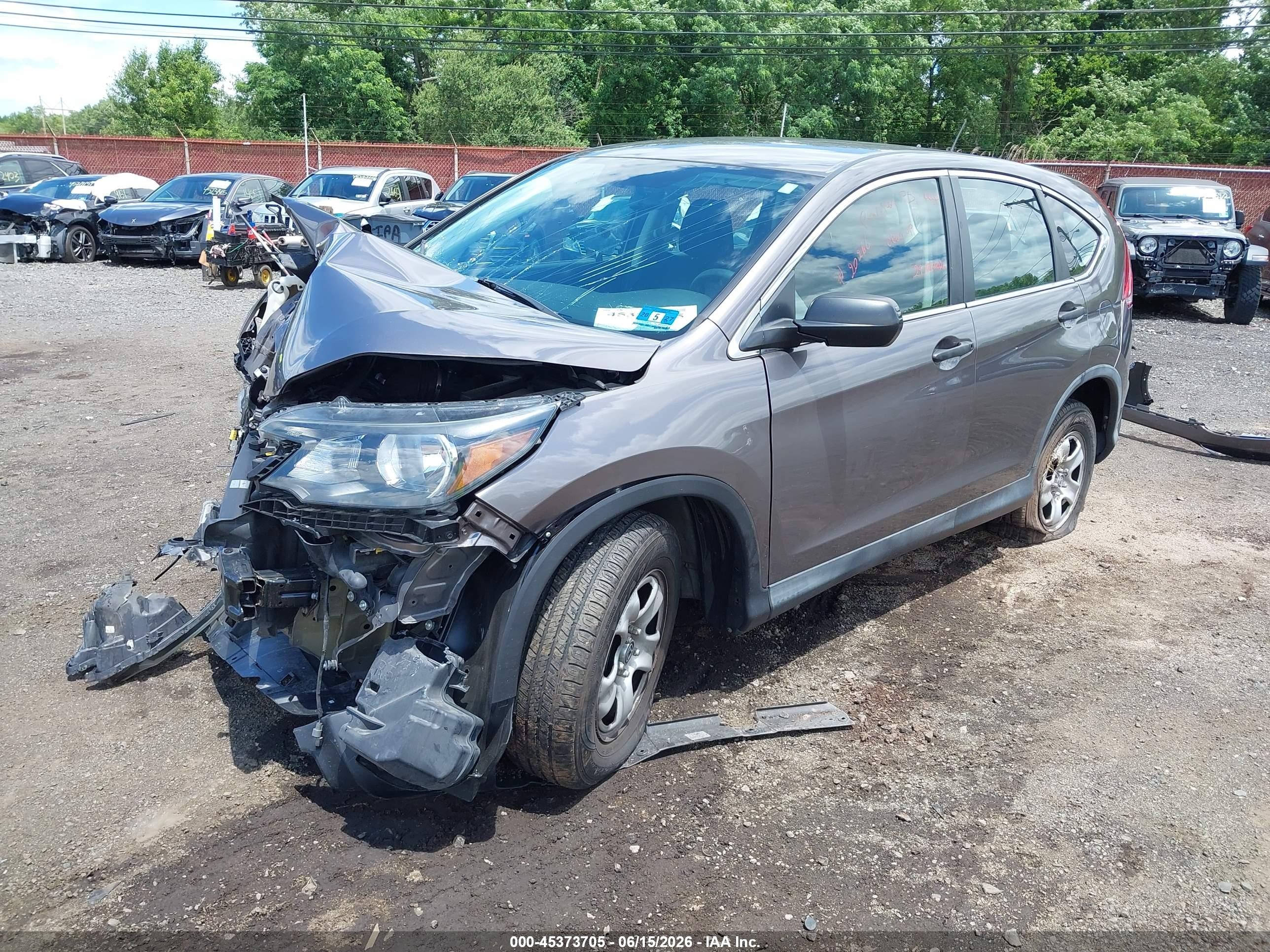 2013 Honda Cr-v Lx Gray vin: 5J6RM4H38DL019458