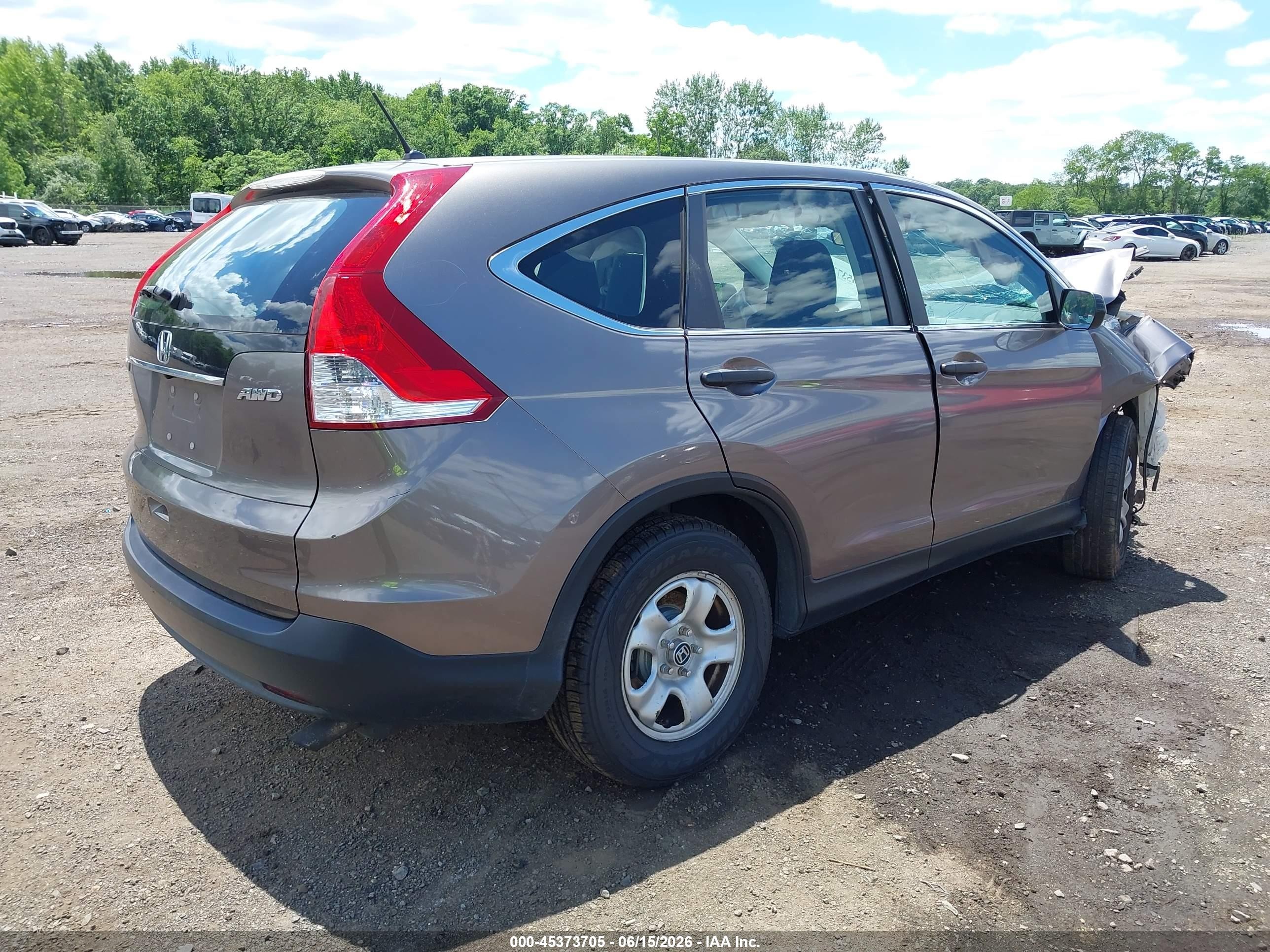 2013 Honda Cr-v Lx Gray vin: 5J6RM4H38DL019458