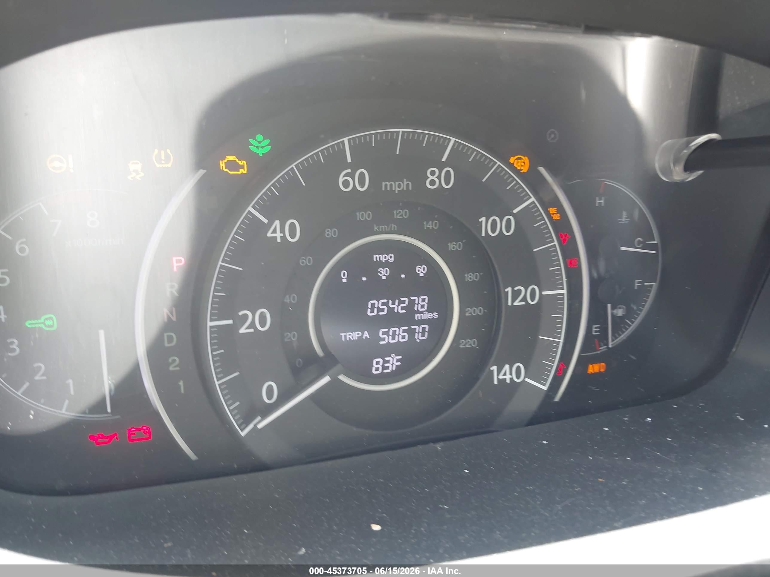 2013 Honda Cr-v Lx Gray vin: 5J6RM4H38DL019458