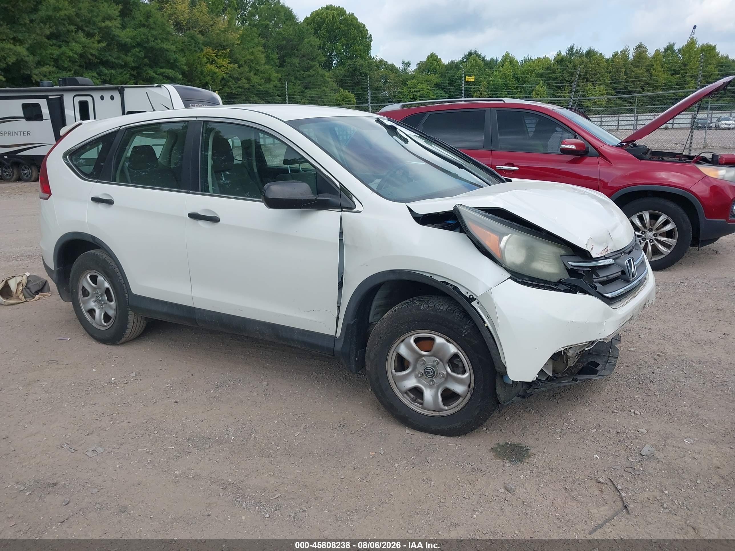 2013 Honda Cr-v Lx White vin: 5J6RM4H38DL035790