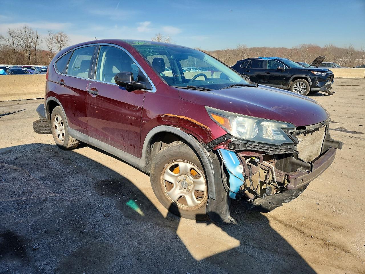 2013 Honda Cr-v Lx Burgundy vin: 5J6RM4H38DL058731