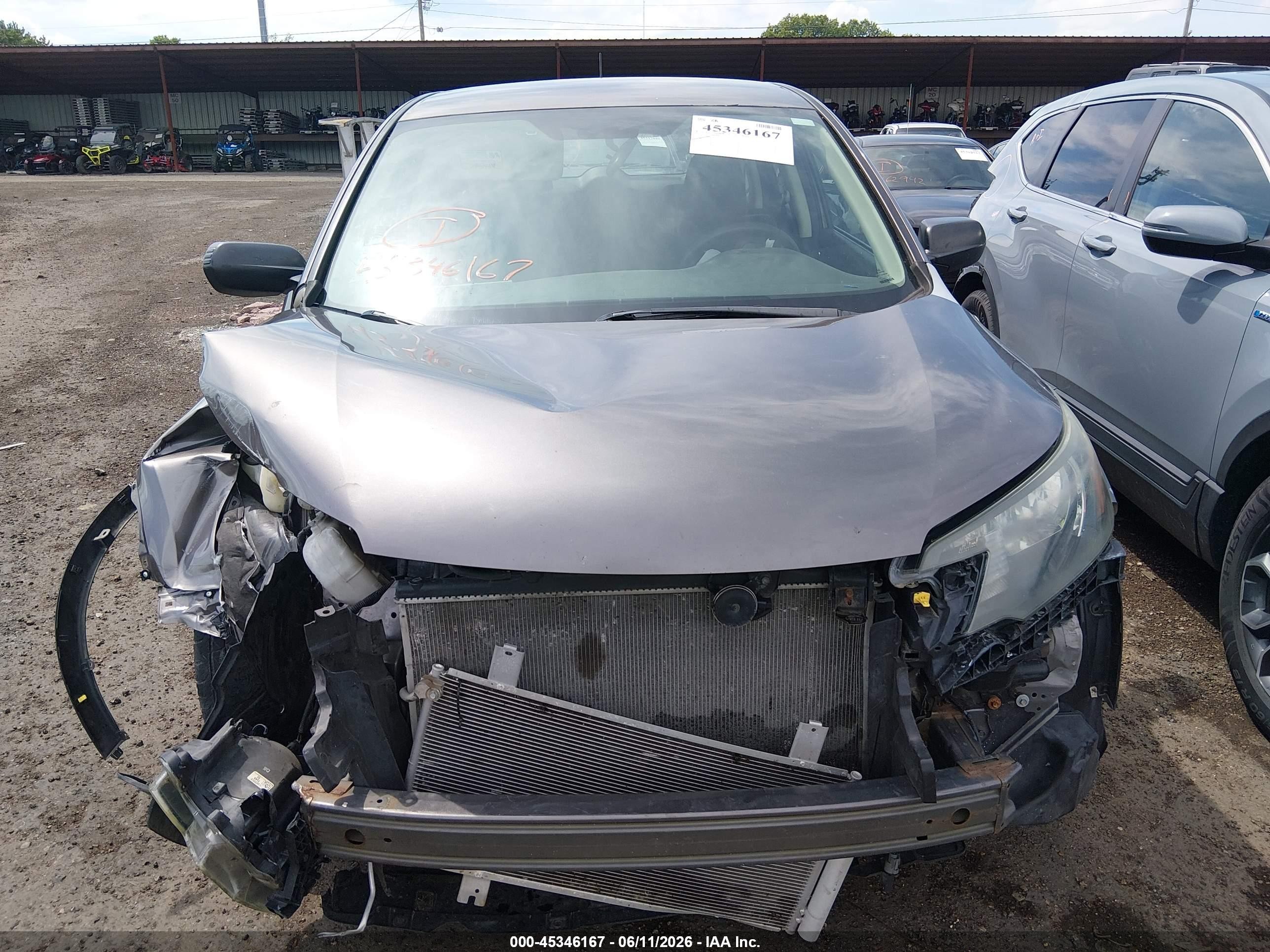 2013 Honda Cr-v Lx Gray vin: 5J6RM4H38DL075271