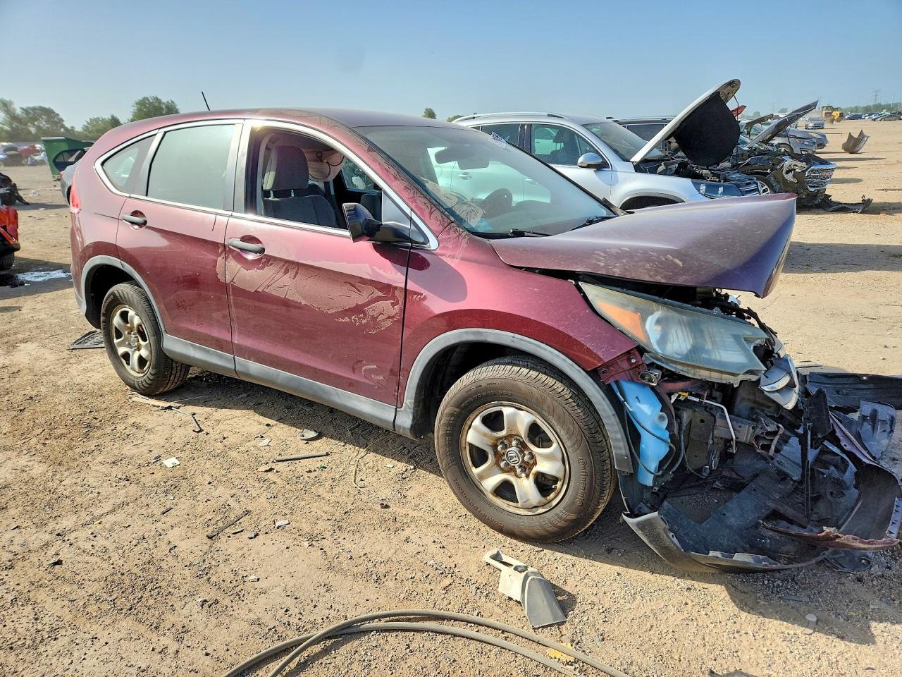 2013 Honda Cr-v Lx Burgundy vin: 5J6RM4H38DL084908