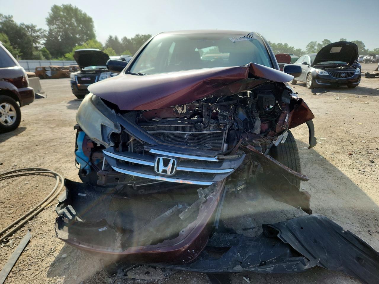 2013 Honda Cr-v Lx Burgundy vin: 5J6RM4H38DL084908