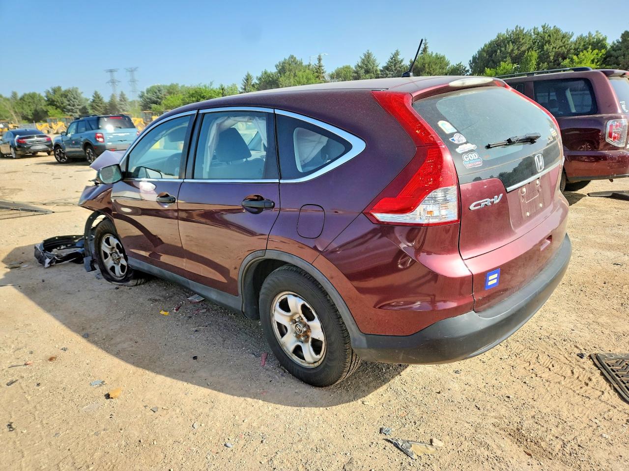 2013 Honda Cr-v Lx Burgundy vin: 5J6RM4H38DL084908