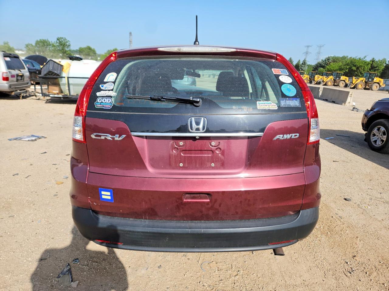 2013 Honda Cr-v Lx Burgundy vin: 5J6RM4H38DL084908