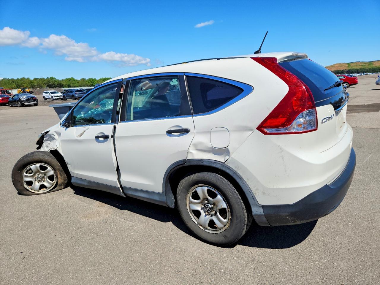 2014 Honda Cr-v Lx White vin: 5J6RM4H38EL054678