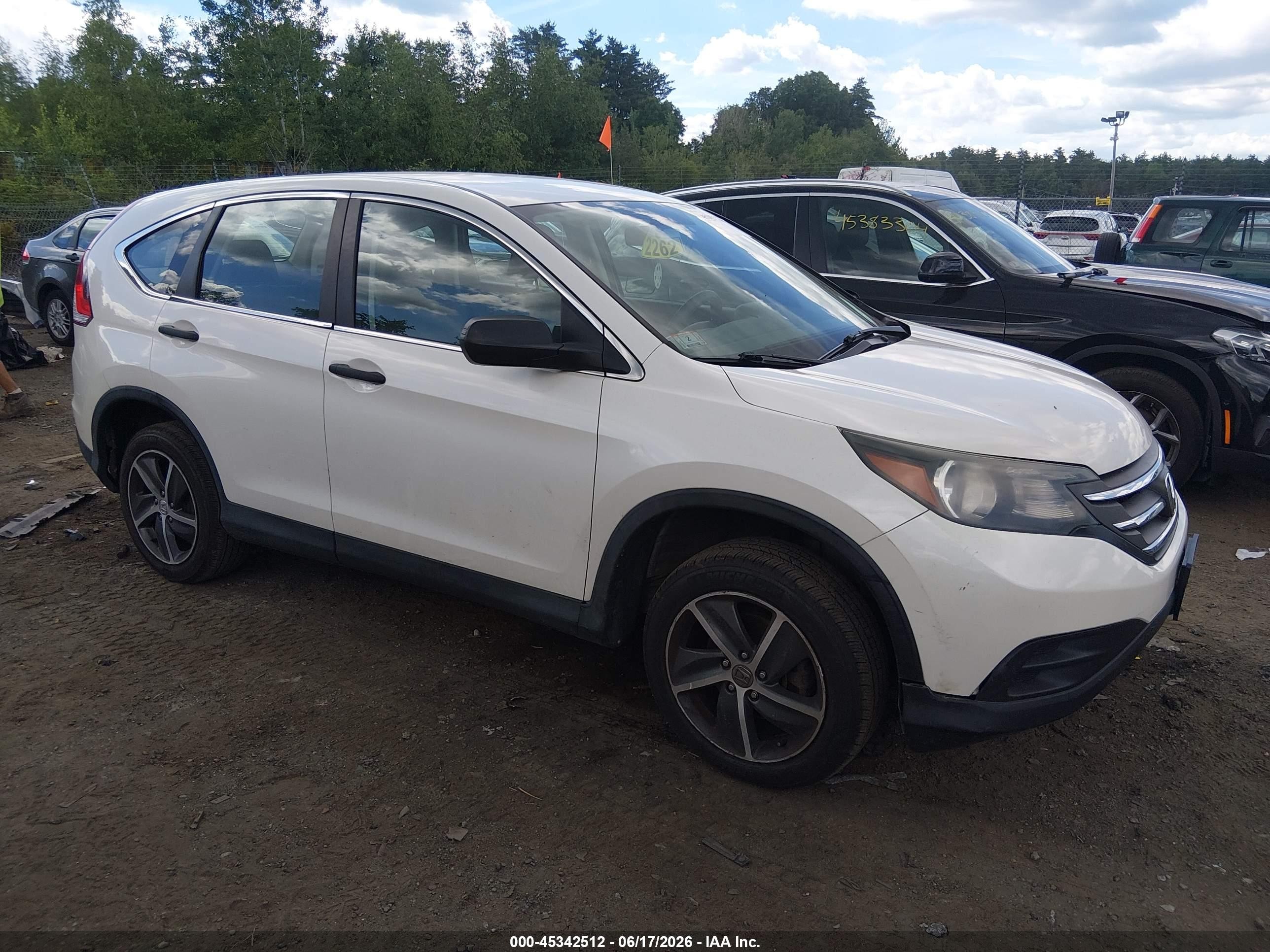 2014 Honda Cr-v Lx White vin: 5J6RM4H38EL098566