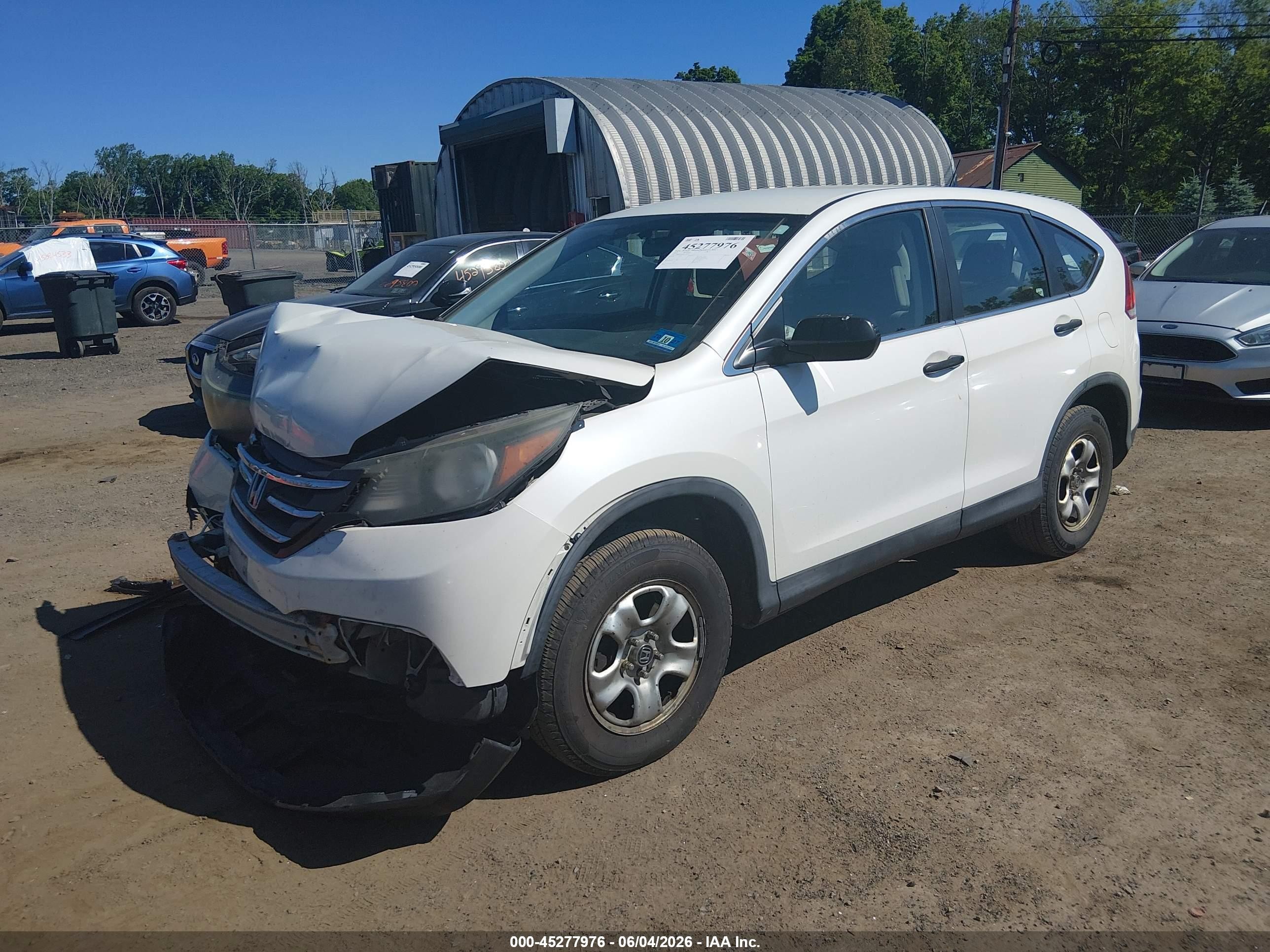 2014 Honda Cr-v Lx White vin: 5J6RM4H38EL120310