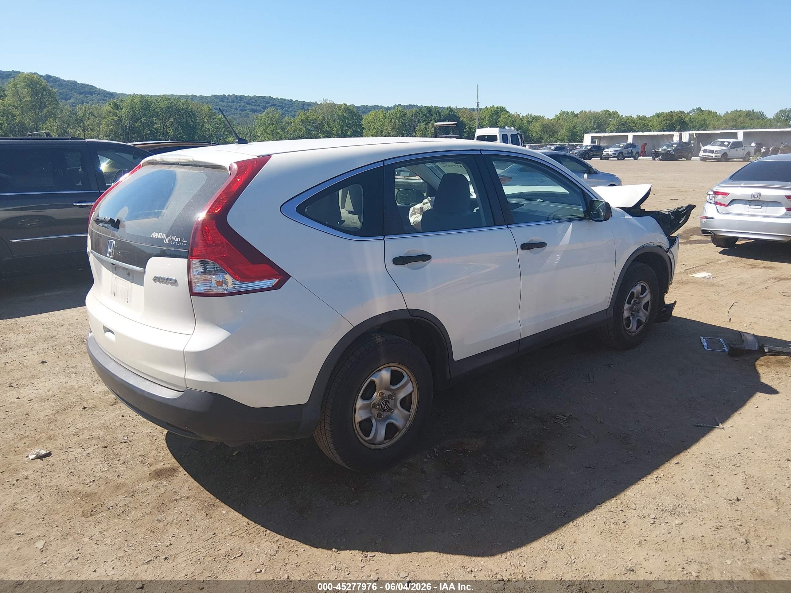 2014 Honda Cr-v Lx White vin: 5J6RM4H38EL120310