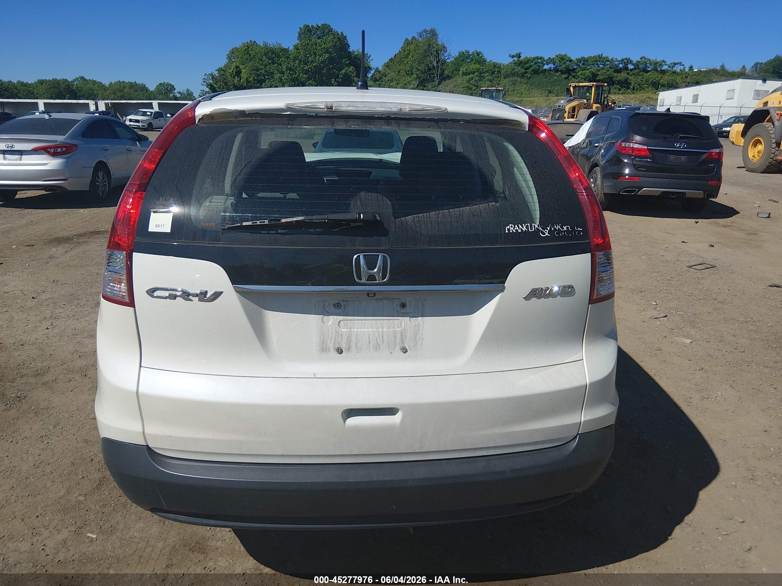 2014 Honda Cr-v Lx White vin: 5J6RM4H38EL120310