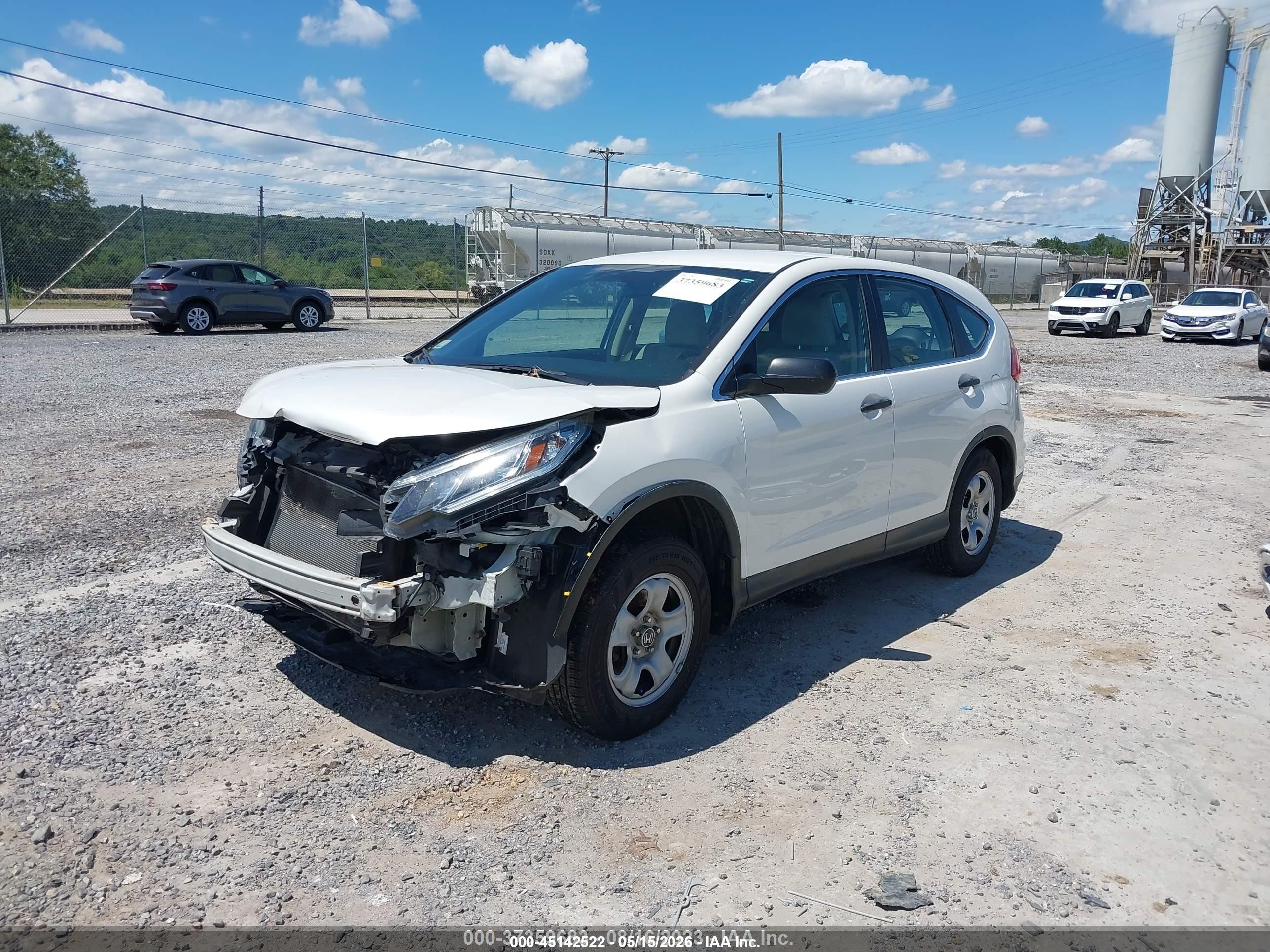 2015 Honda Cr-v Lx White vin: 5J6RM4H38FL010326