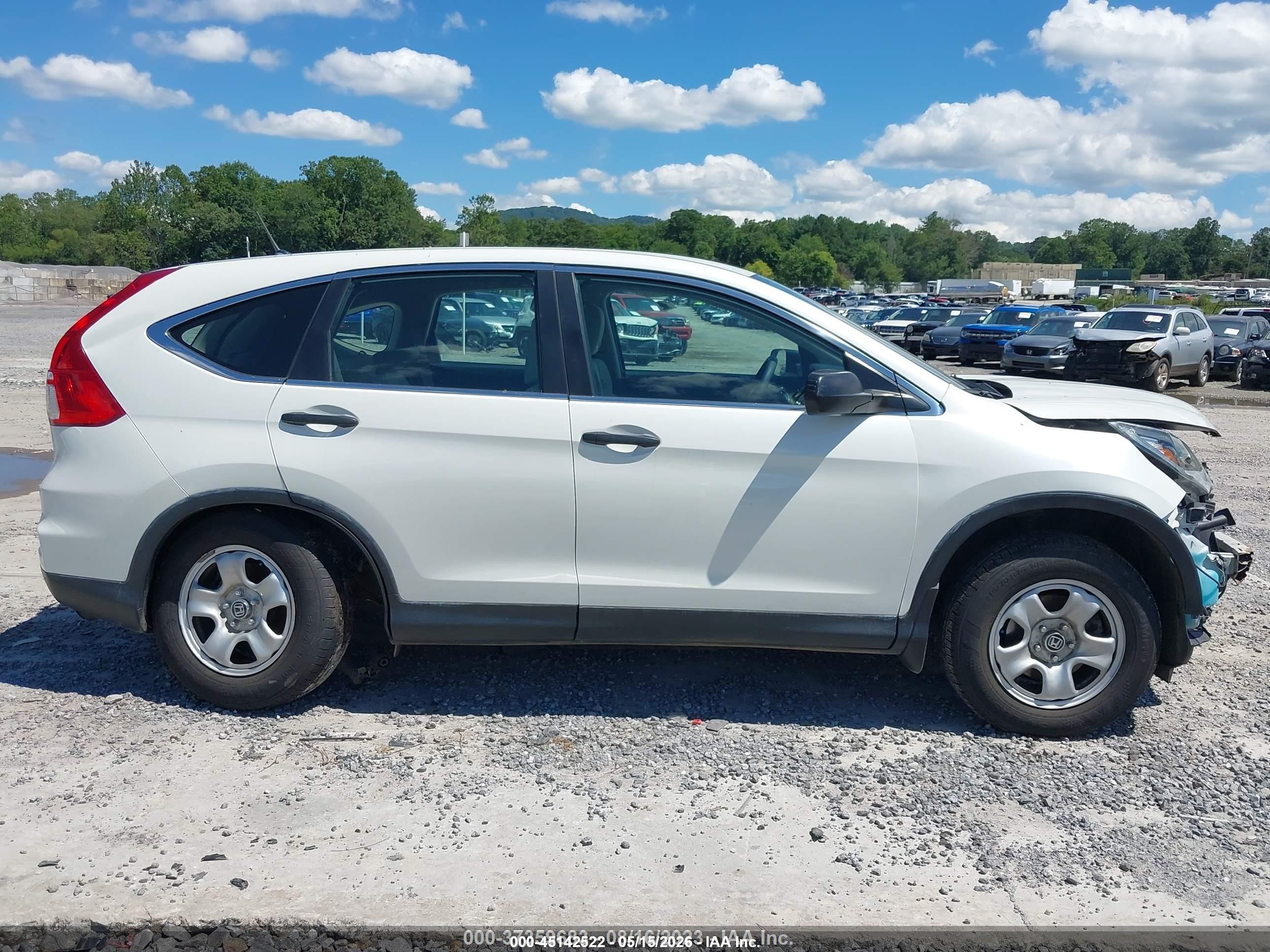 2015 Honda Cr-v Lx White vin: 5J6RM4H38FL010326