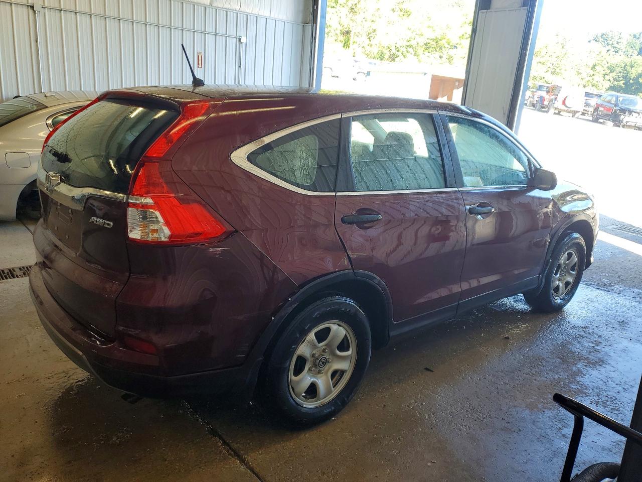 2015 Honda Cr-v Lx Maroon vin: 5J6RM4H38FL015316