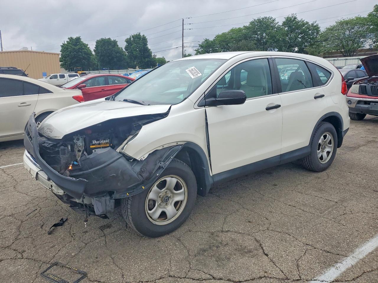 2015 Honda Cr-v Lx White vin: 5J6RM4H38FL119000
