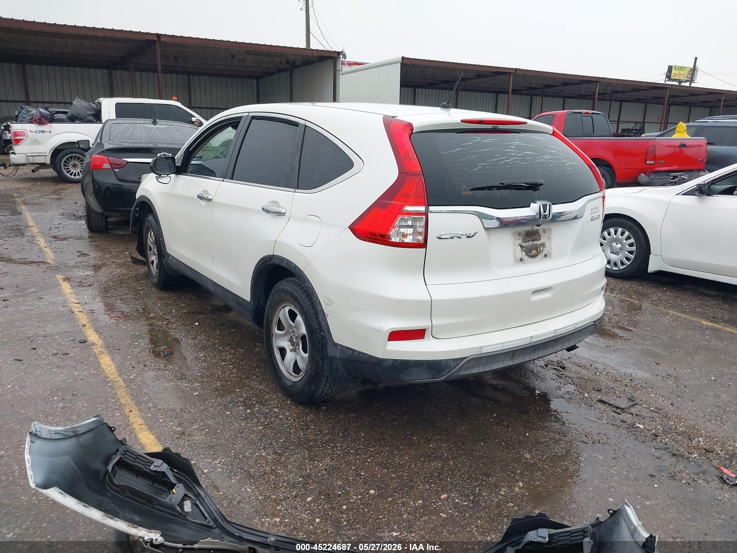 2015 Honda Cr-v Lx White vin: 5J6RM4H38FL119014