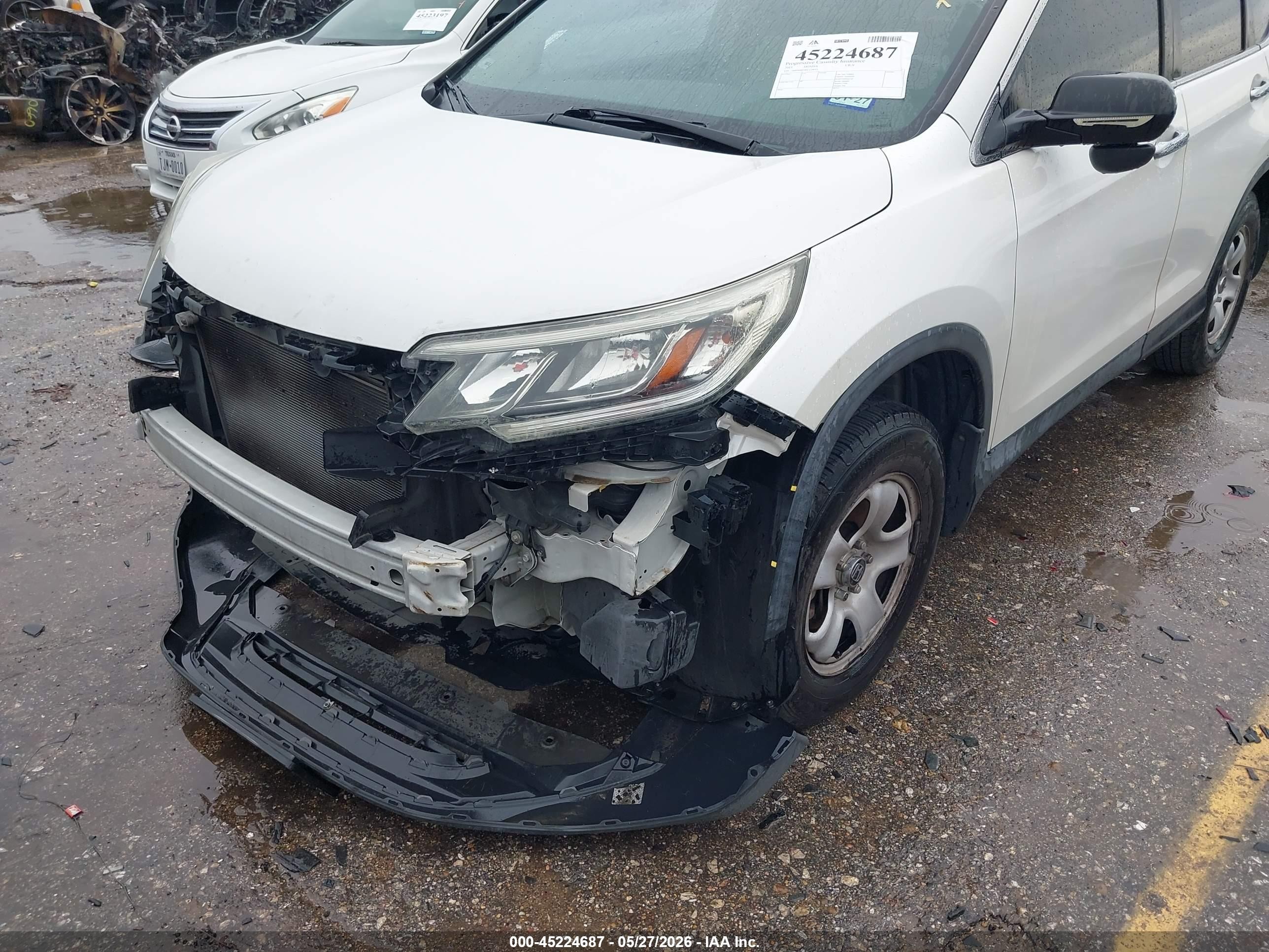 2015 Honda Cr-v Lx White vin: 5J6RM4H38FL119014