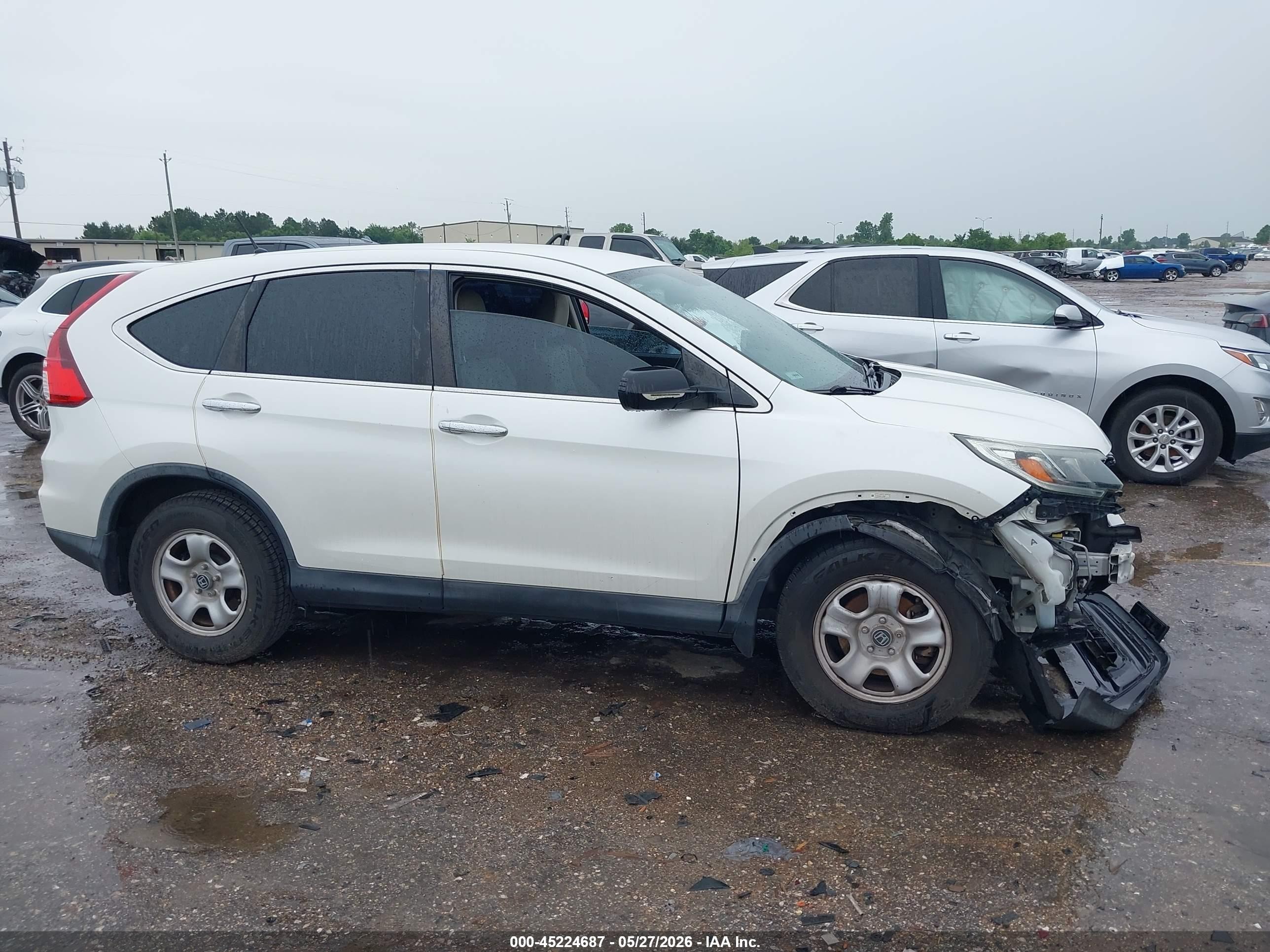 2015 Honda Cr-v Lx White vin: 5J6RM4H38FL119014
