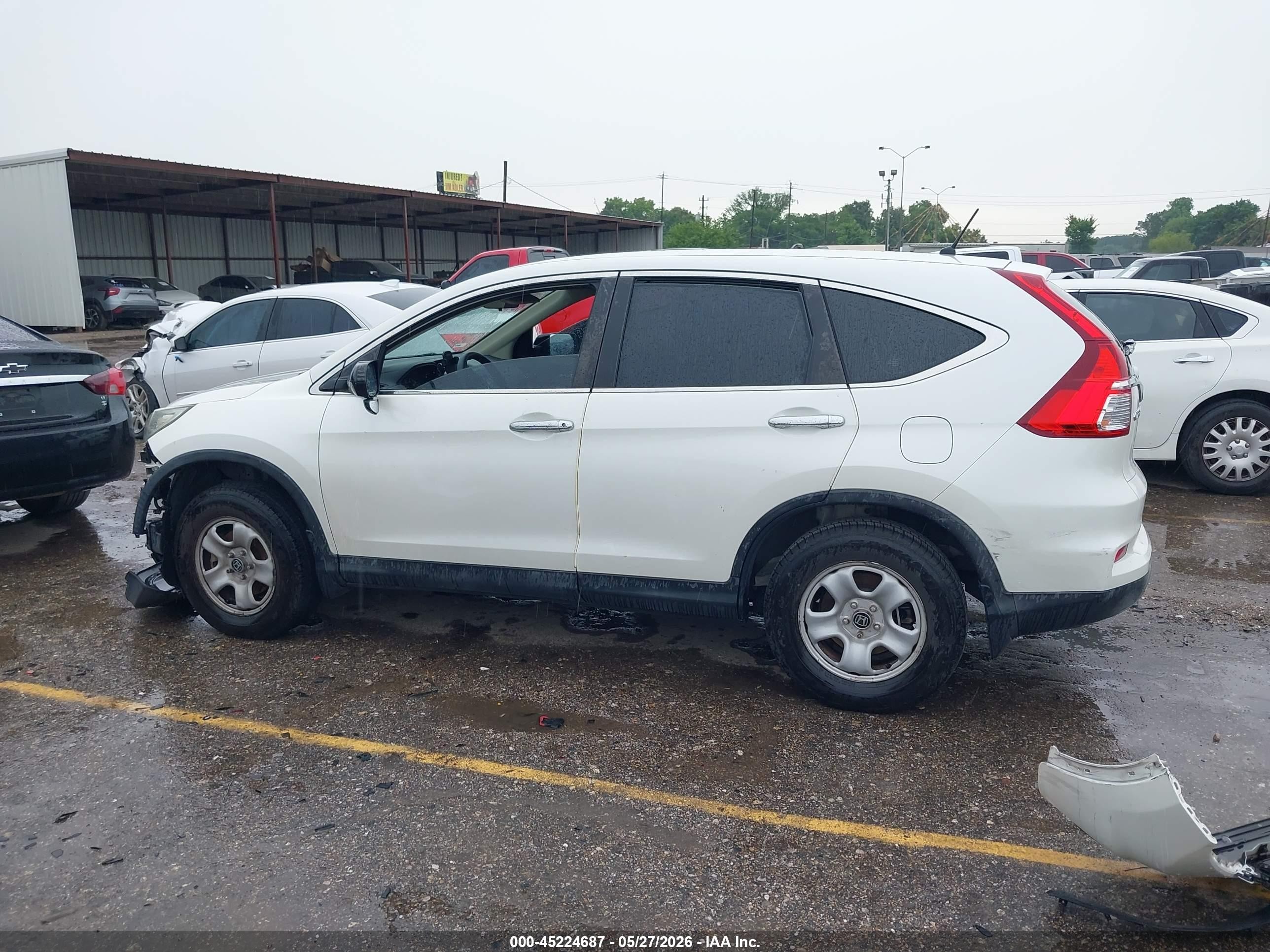 2015 Honda Cr-v Lx White vin: 5J6RM4H38FL119014