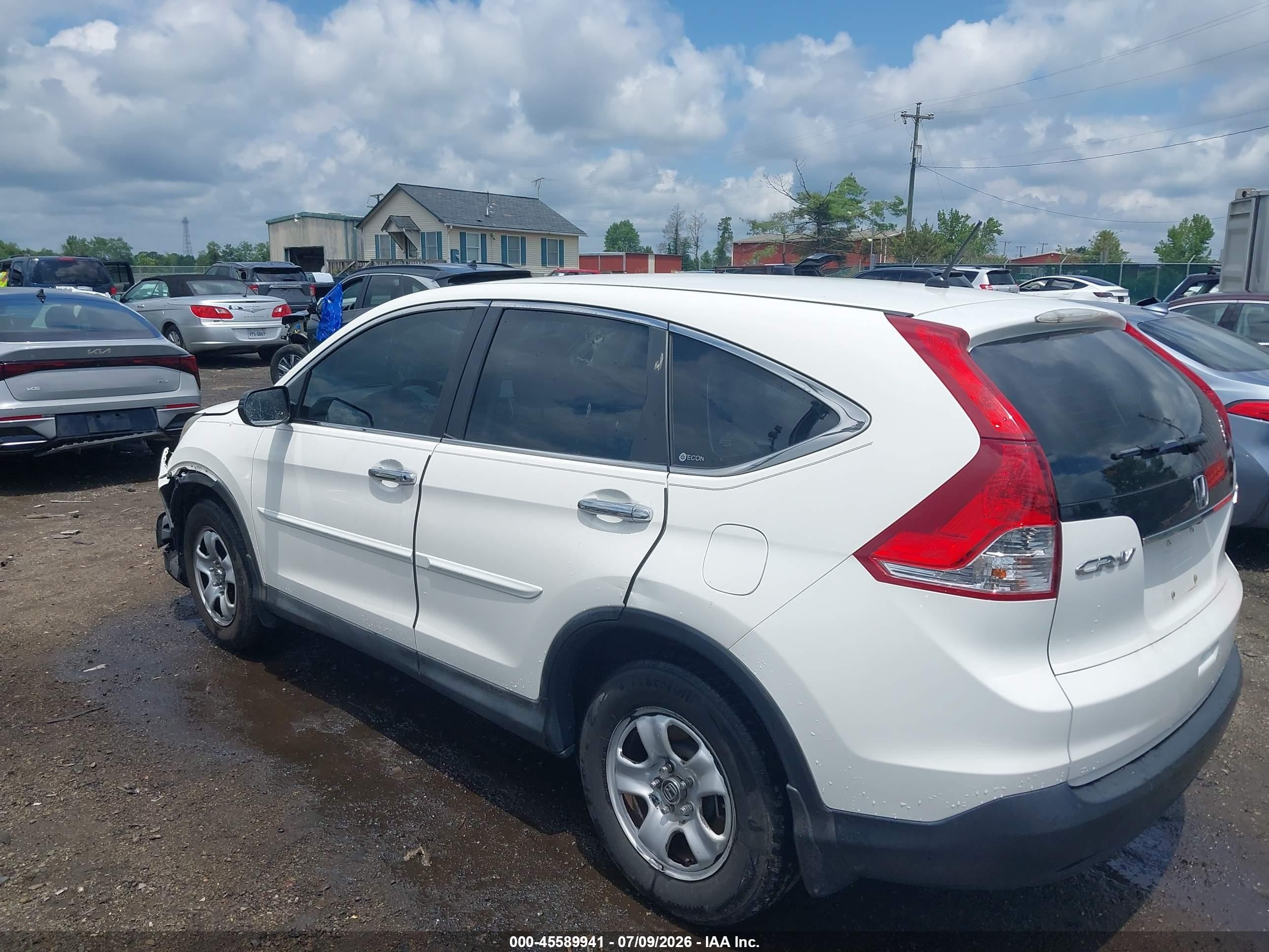 2012 Honda Cr-v Lx White vin: 5J6RM4H39CL043430