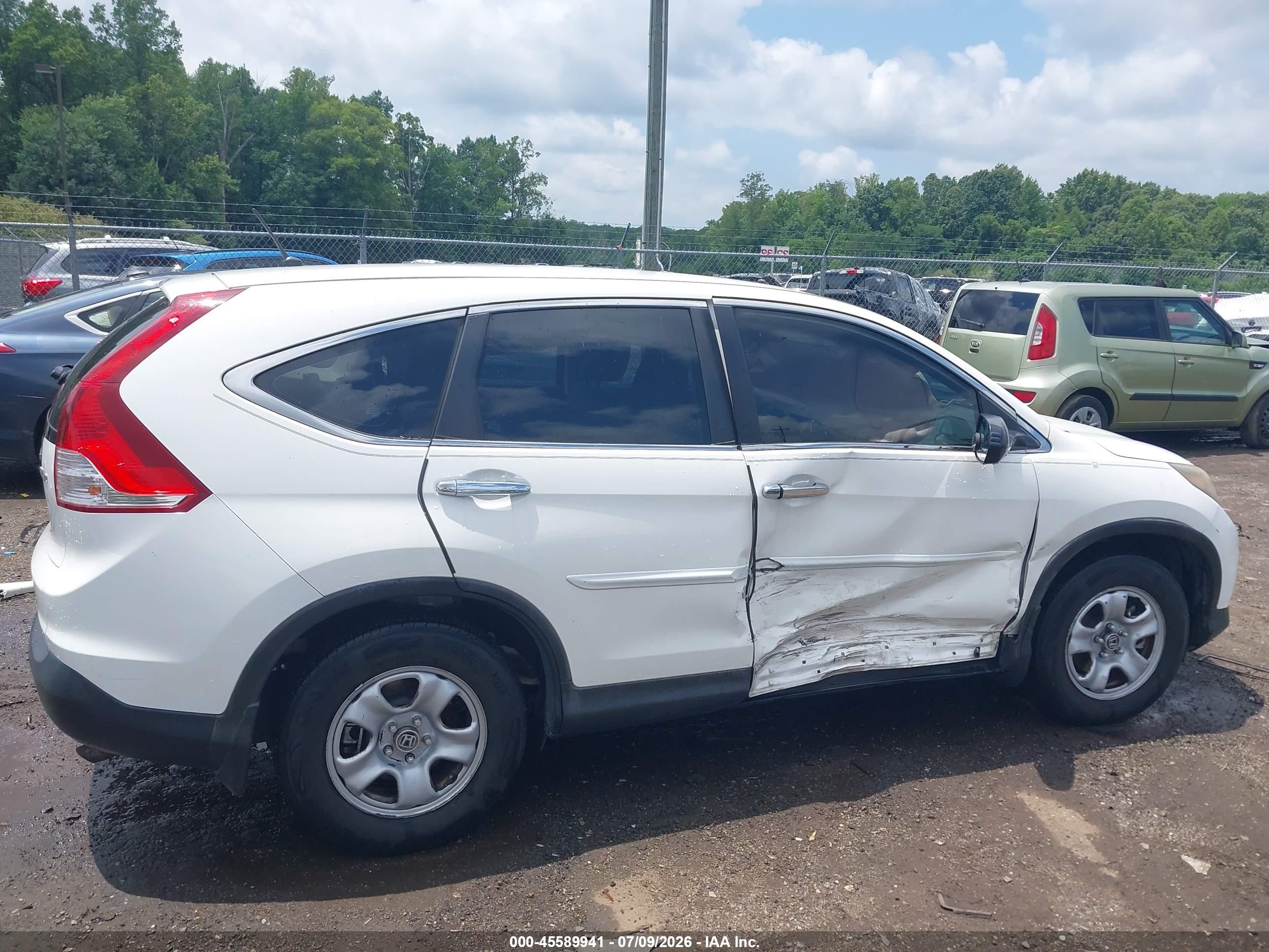2012 Honda Cr-v Lx White vin: 5J6RM4H39CL043430