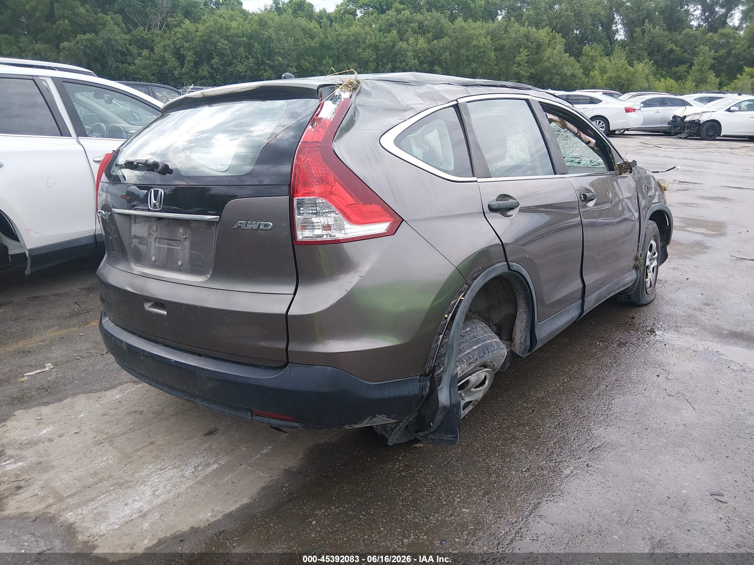 2012 Honda Cr-v Lx Коричневый vin: 5J6RM4H39CL064651