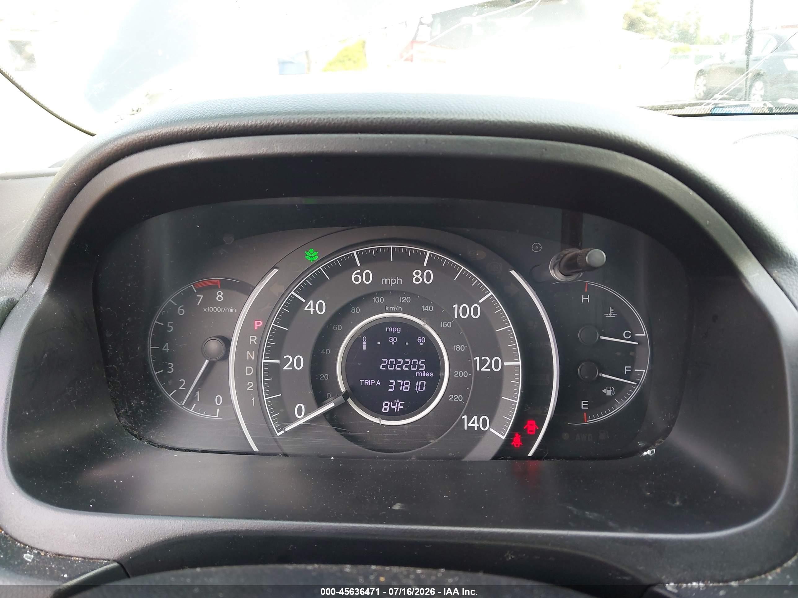 2012 Honda Cr-v Lx Серый vin: 5J6RM4H39CL076248