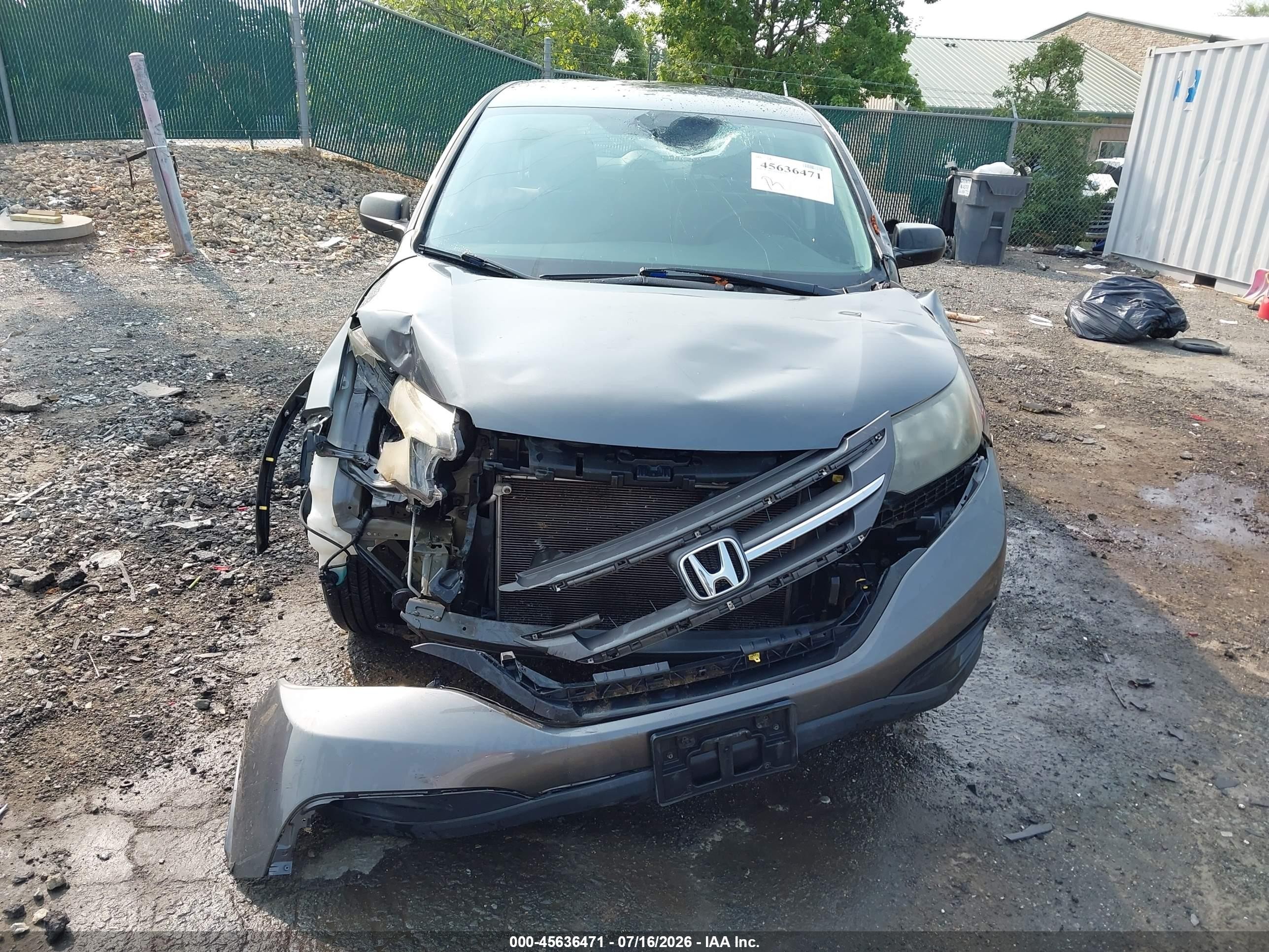 2012 Honda Cr-v Lx Серый vin: 5J6RM4H39CL076248
