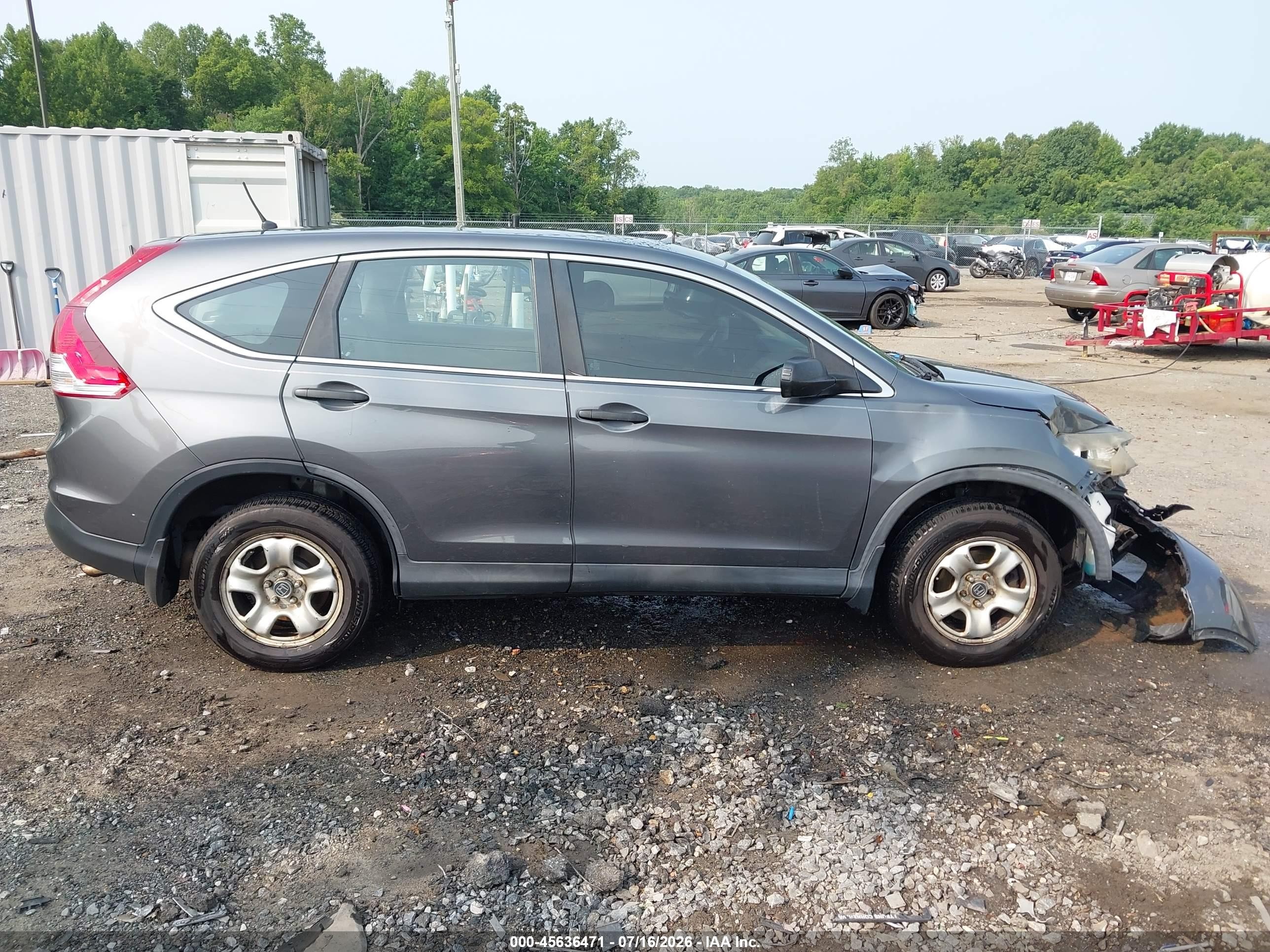2012 Honda Cr-v Lx Серый vin: 5J6RM4H39CL076248