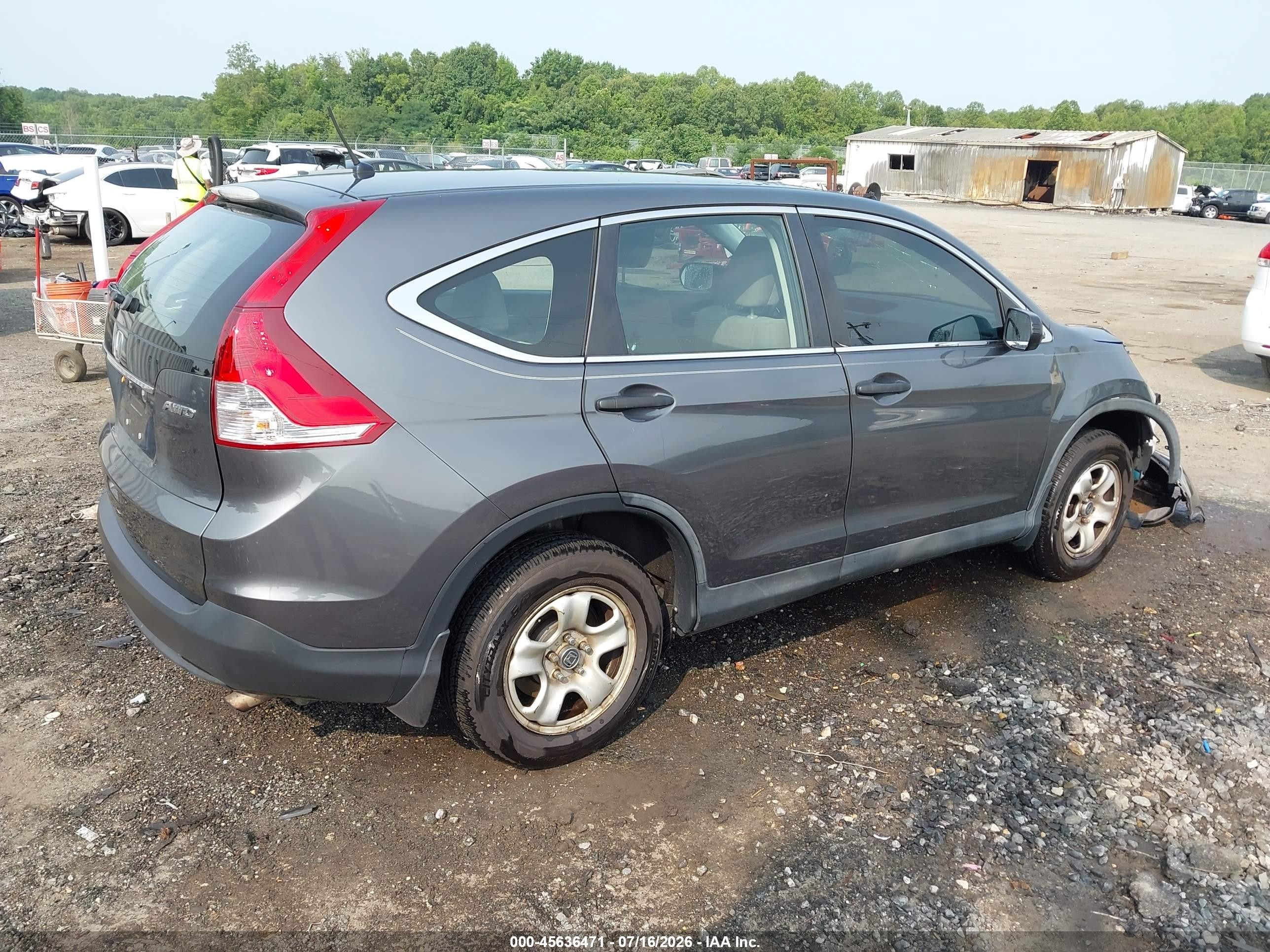 2012 Honda Cr-v Lx Серый vin: 5J6RM4H39CL076248