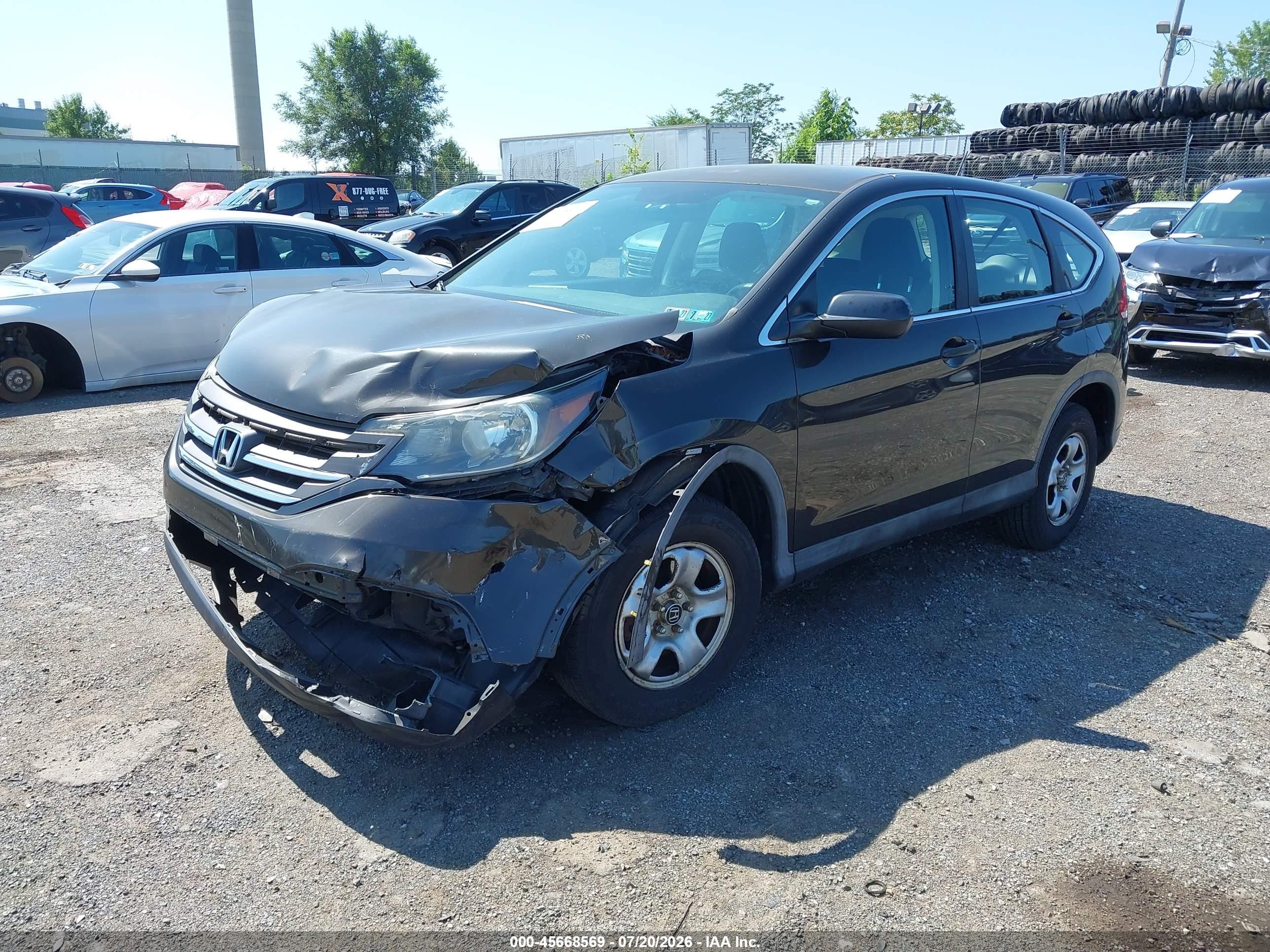 2013 Honda Cr-v Lx Gray vin: 5J6RM4H39DL077837