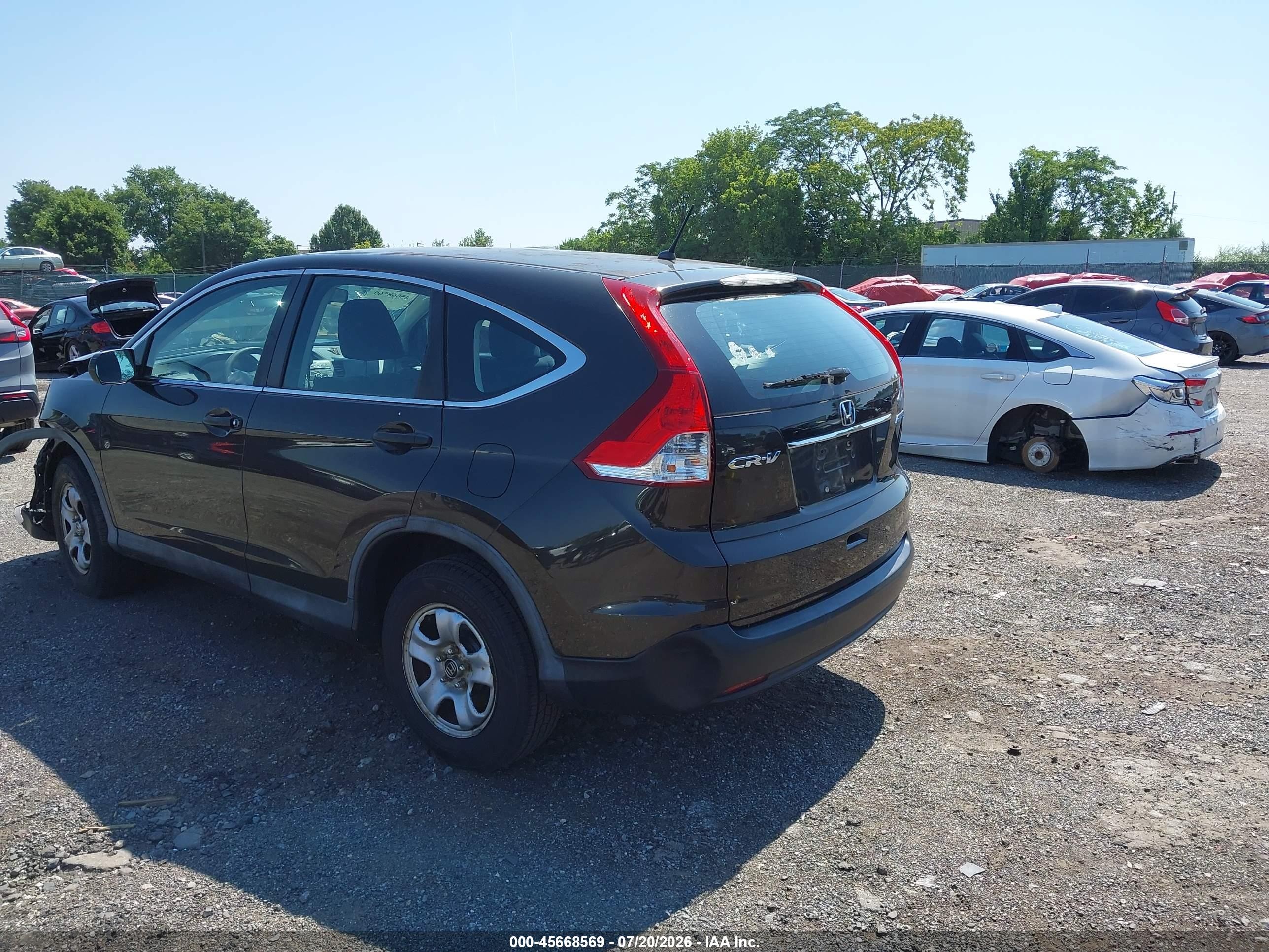 2013 Honda Cr-v Lx Gray vin: 5J6RM4H39DL077837