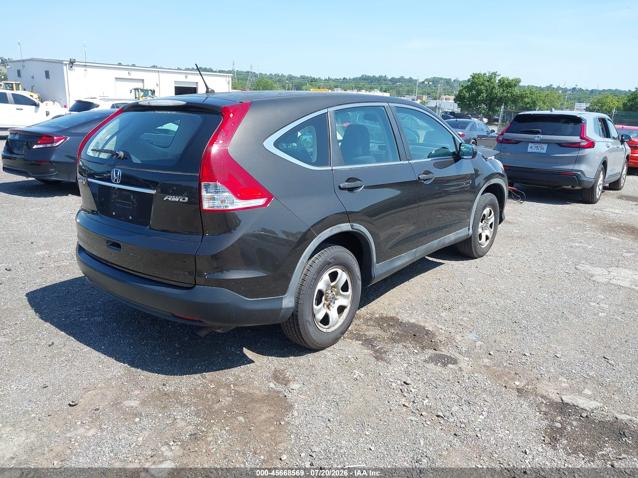 2013 Honda Cr-v Lx Gray vin: 5J6RM4H39DL077837