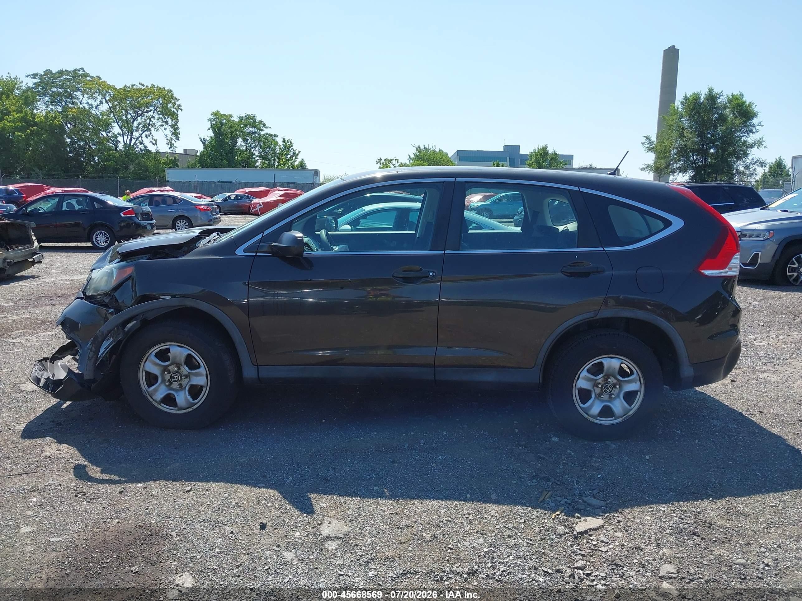 2013 Honda Cr-v Lx Gray vin: 5J6RM4H39DL077837
