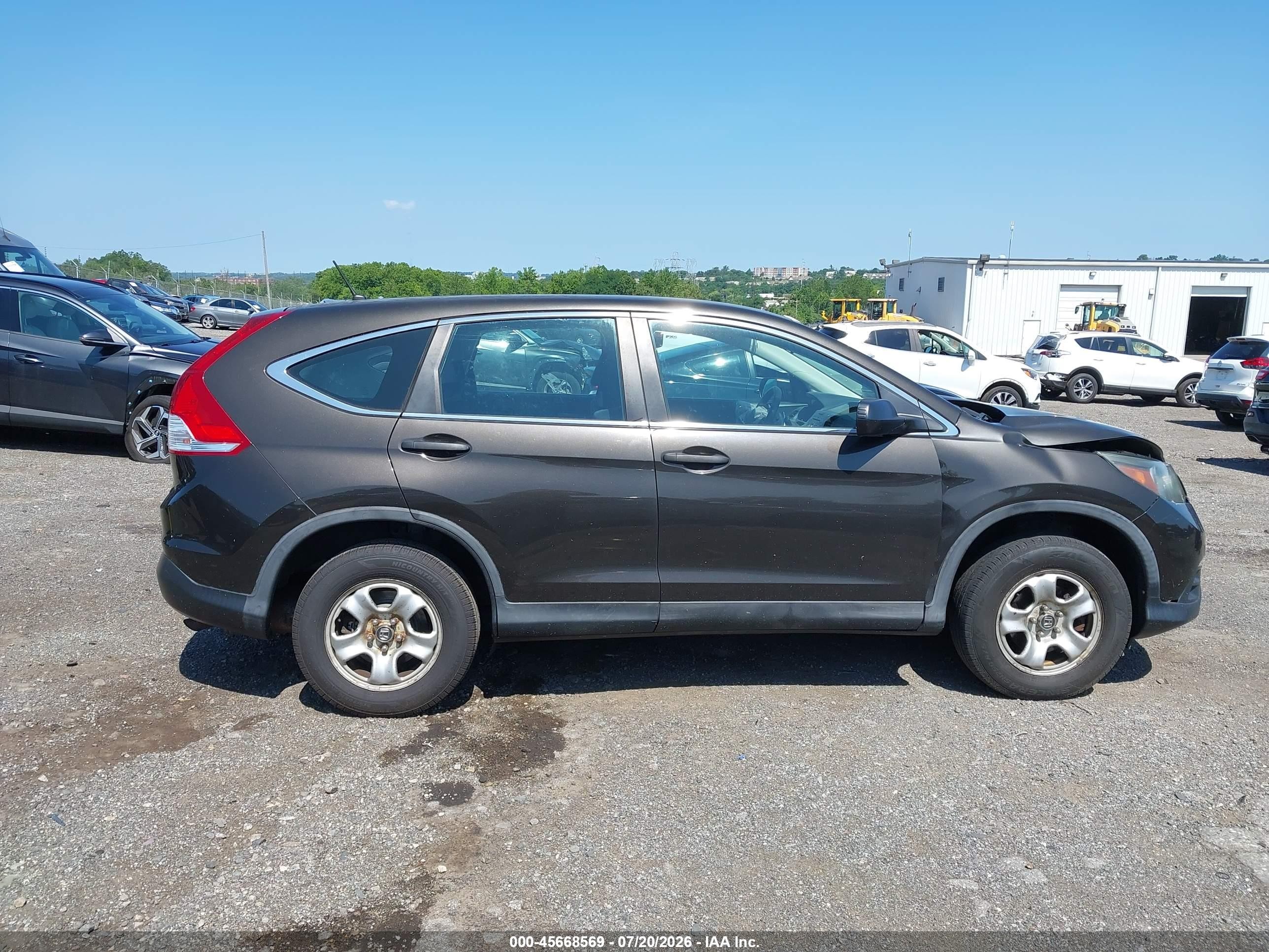 2013 Honda Cr-v Lx Gray vin: 5J6RM4H39DL077837