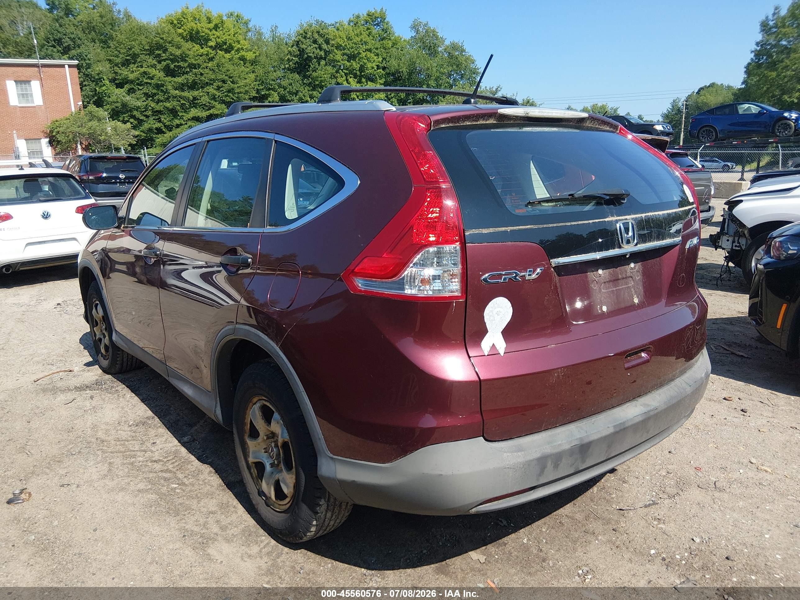 2013 Honda Cr-v Lx Maroon vin: 5J6RM4H39DL078387