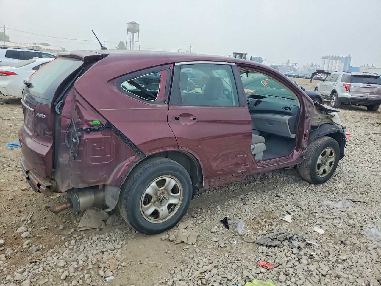 2014 Honda Cr-v Lx Burgundy vin: 5J6RM4H39EL024010
