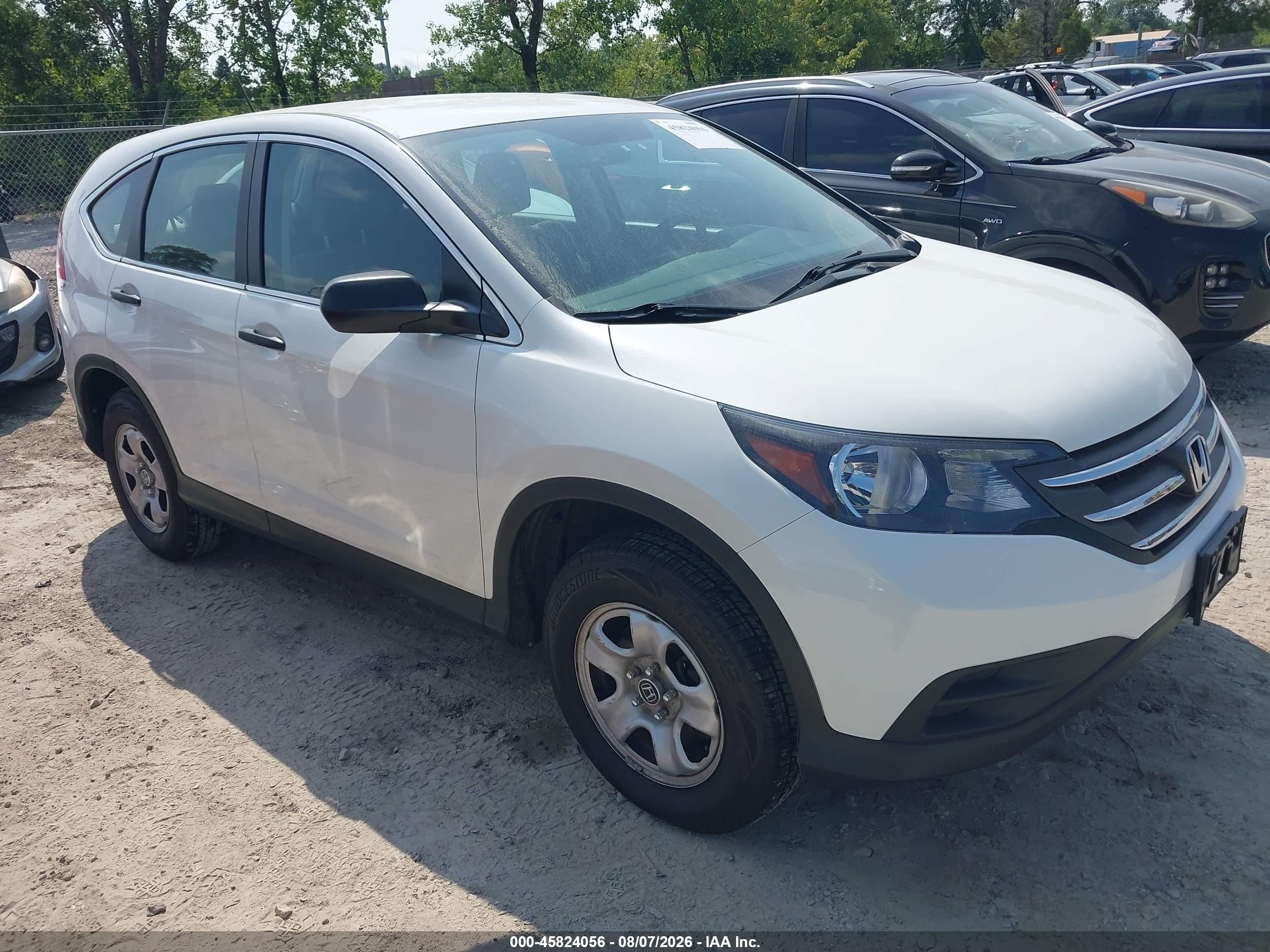 2014 Honda Cr-v Lx White vin: 5J6RM4H39EL077614