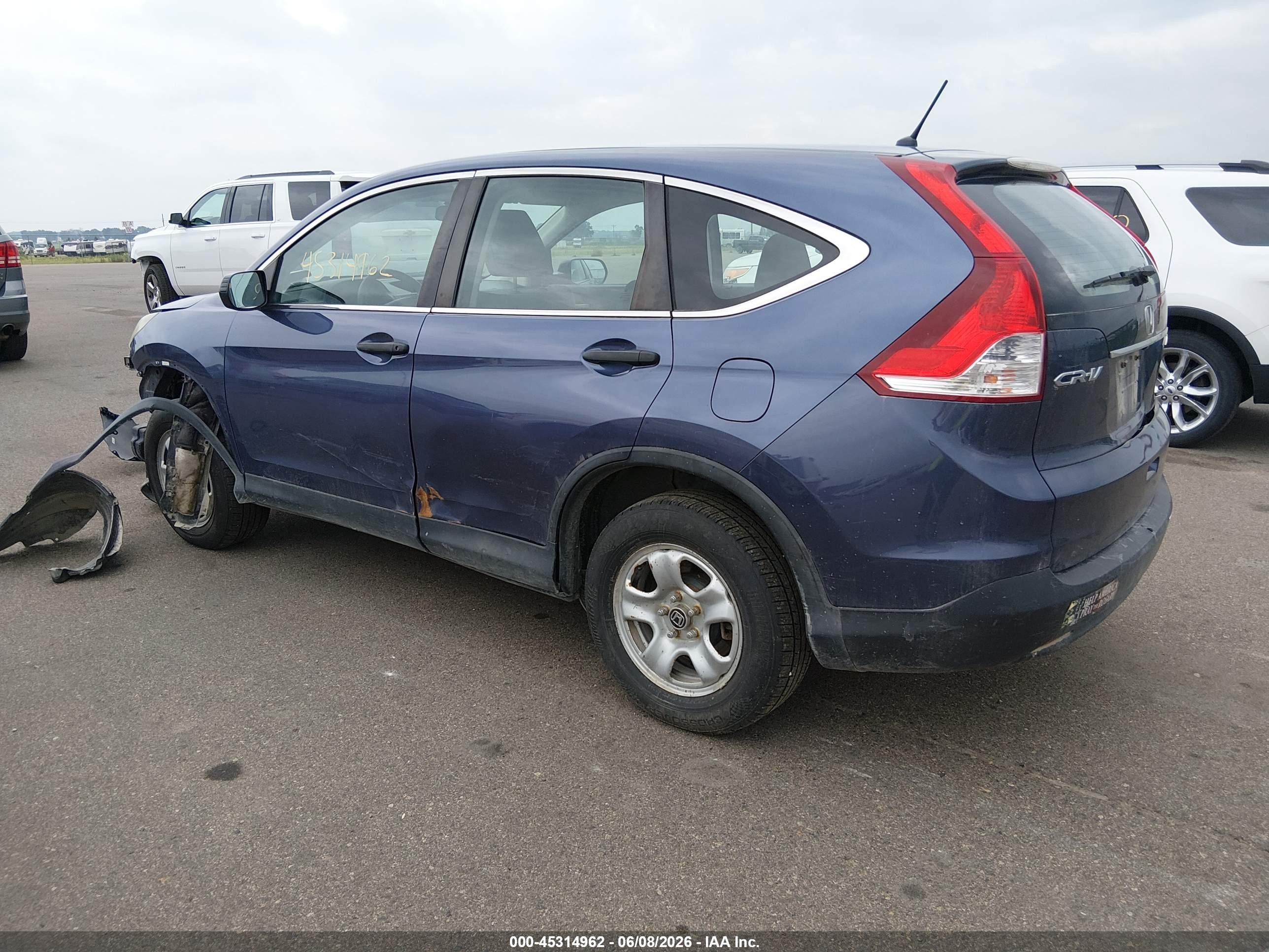 2014 Honda Cr-v Lx Blue vin: 5J6RM4H39EL078942