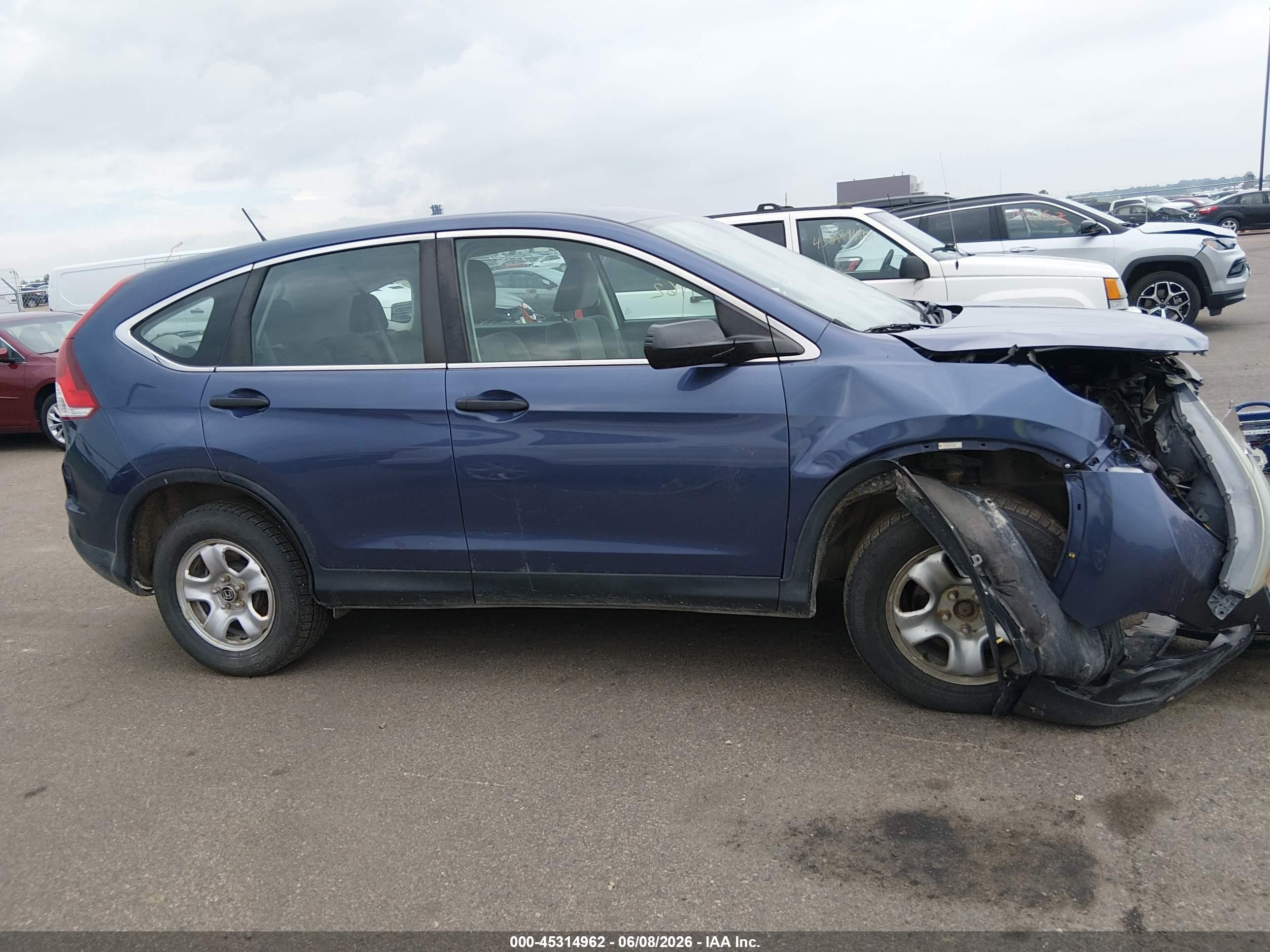 2014 Honda Cr-v Lx Blue vin: 5J6RM4H39EL078942