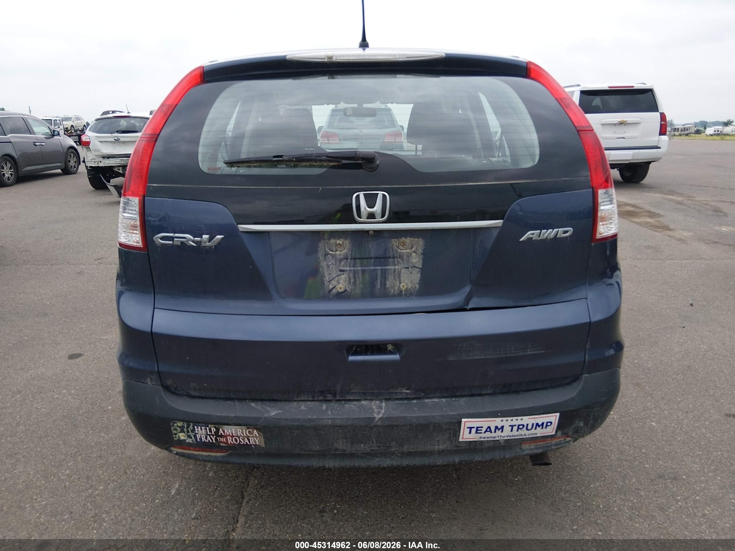 2014 Honda Cr-v Lx Blue vin: 5J6RM4H39EL078942