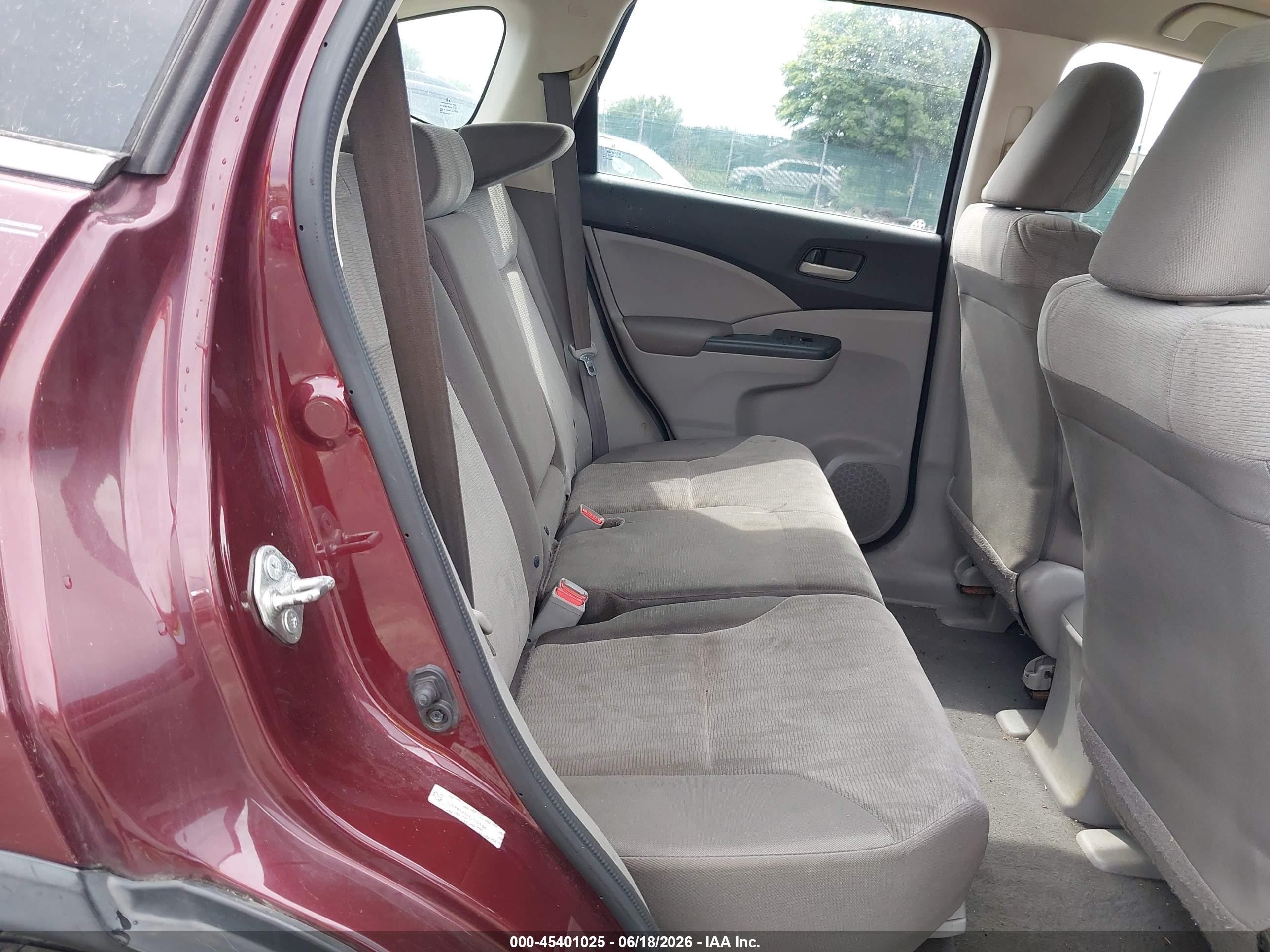 2014 Honda Cr-v Lx Burgundy vin: 5J6RM4H39EL100888