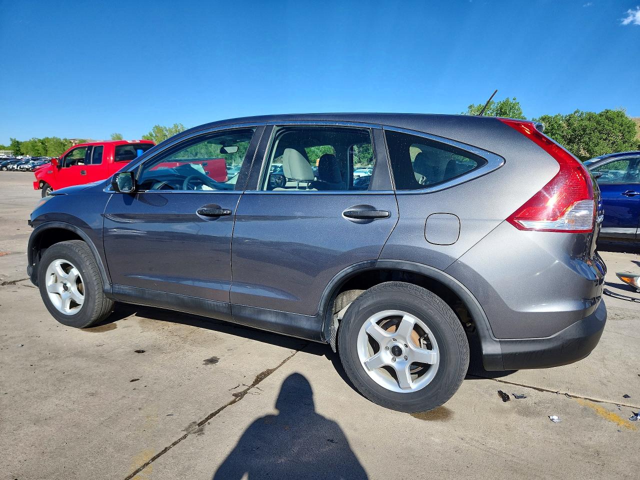 2014 Honda Cr-v Lx Gray vin: 5J6RM4H39EL110191