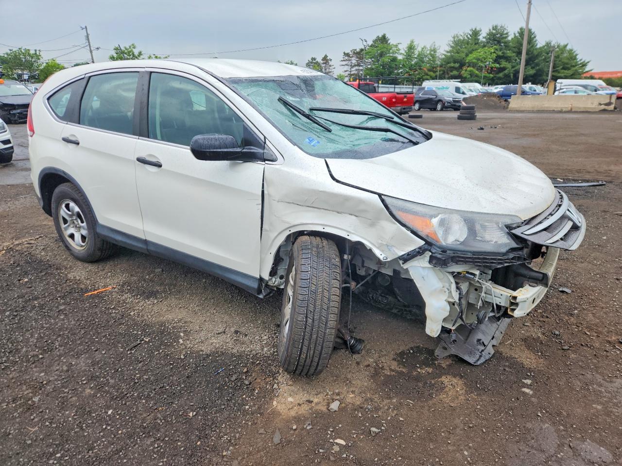 2014 Honda Cr-v Lx White vin: 5J6RM4H39EL111938
