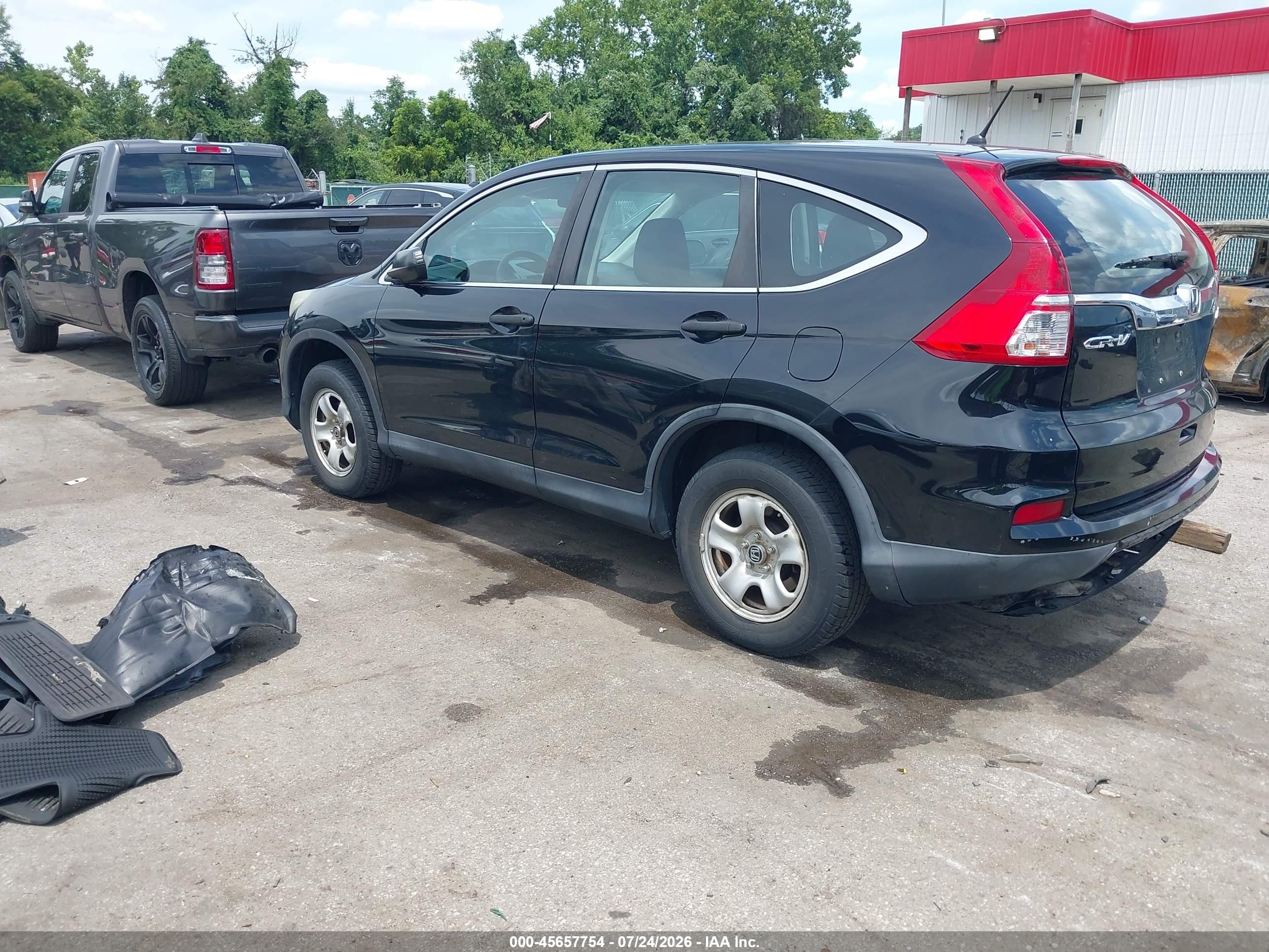 2015 Honda Cr-v Lx Black vin: 5J6RM4H39FL025630