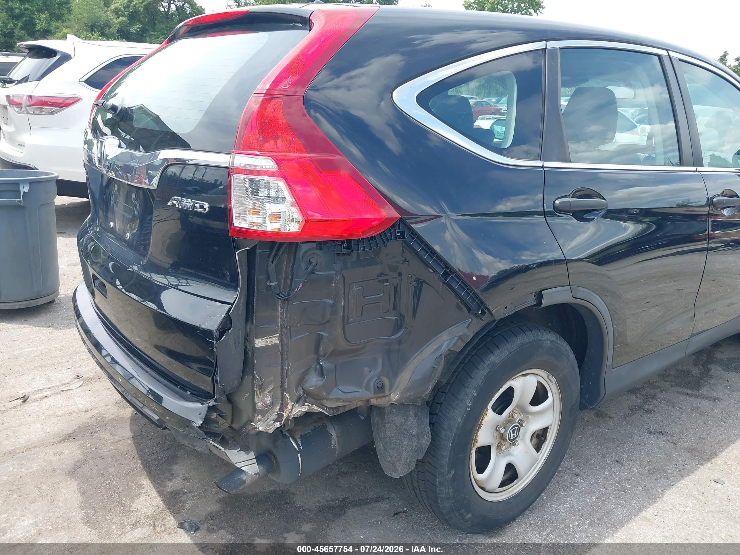 2015 Honda Cr-v Lx Black vin: 5J6RM4H39FL025630