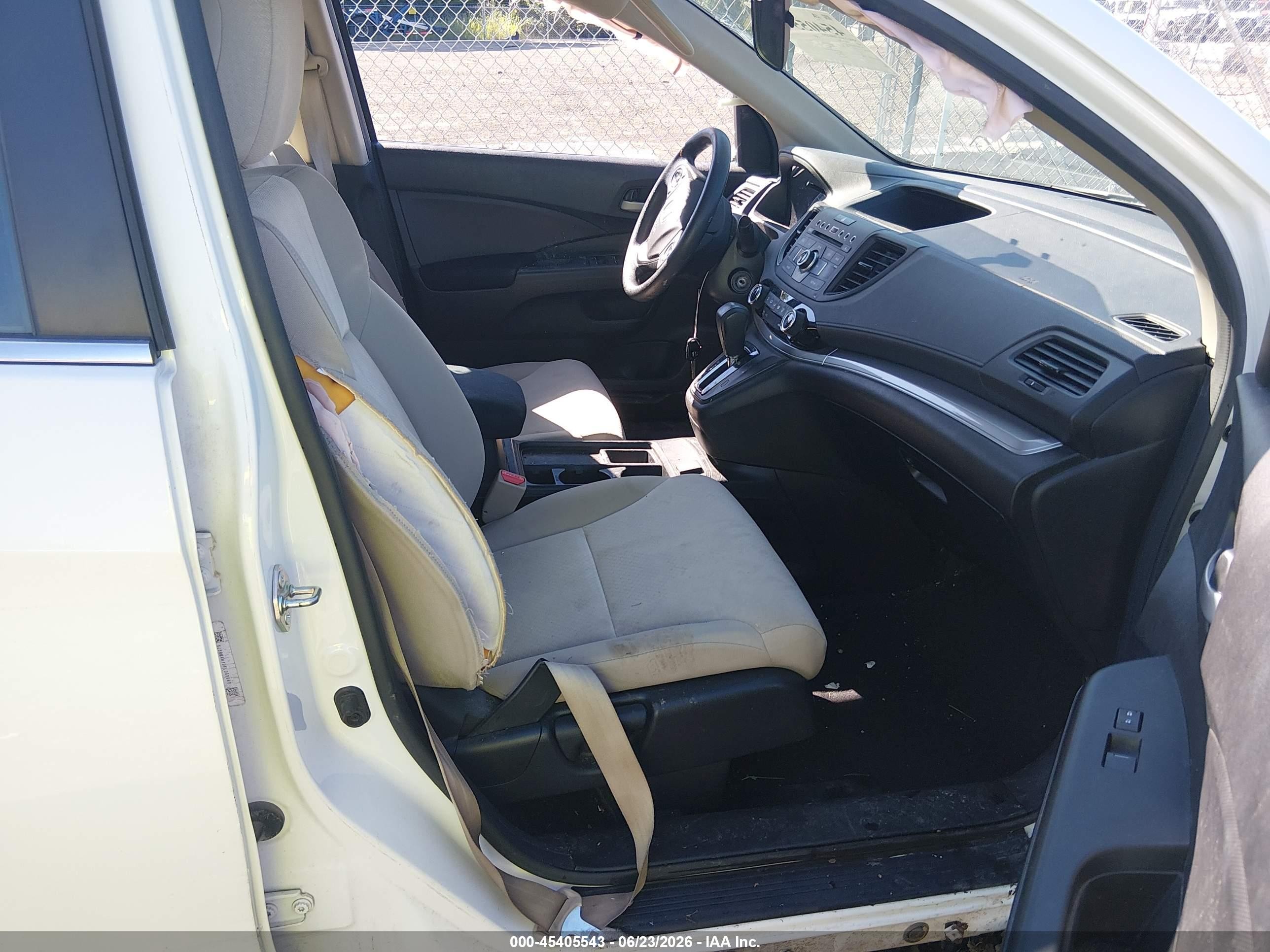 2015 Honda Cr-v Lx White vin: 5J6RM4H39FL052990